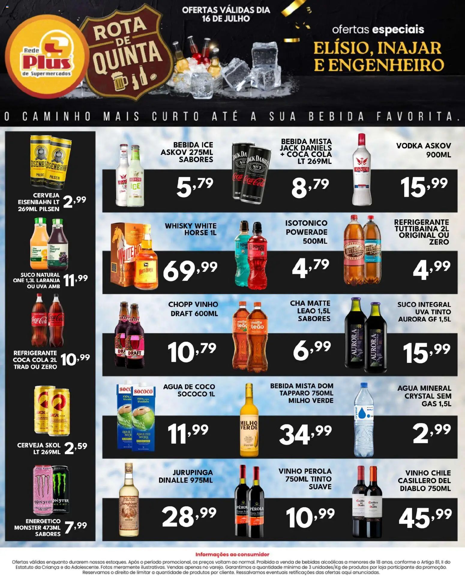 Rede Plus Supermercados Folheto - válido de 15/07/2026 | Página: 4 | Produtos: Eisenbahn, Chá, Vodka, Bebida
