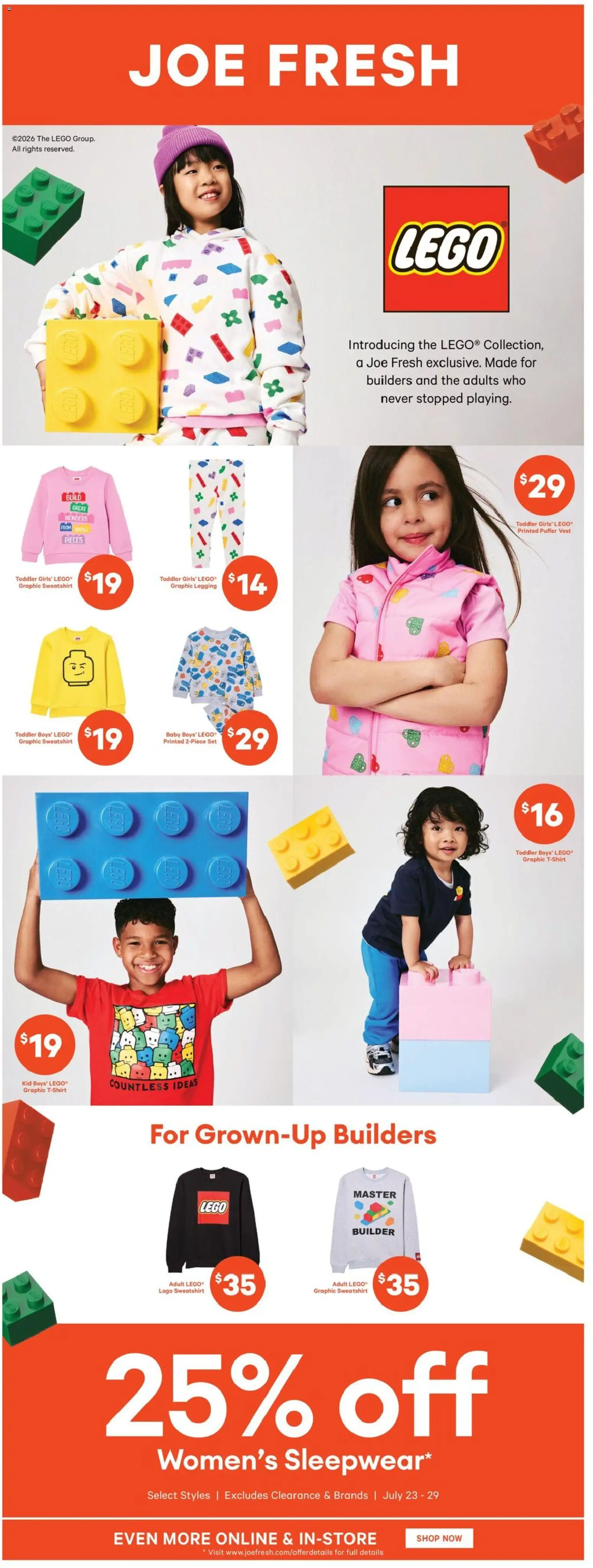 Real Canadian Superstore flyer valid from Jul 23, 2026 | Page: 36 | Products: LEGO, Tshirt, Vest