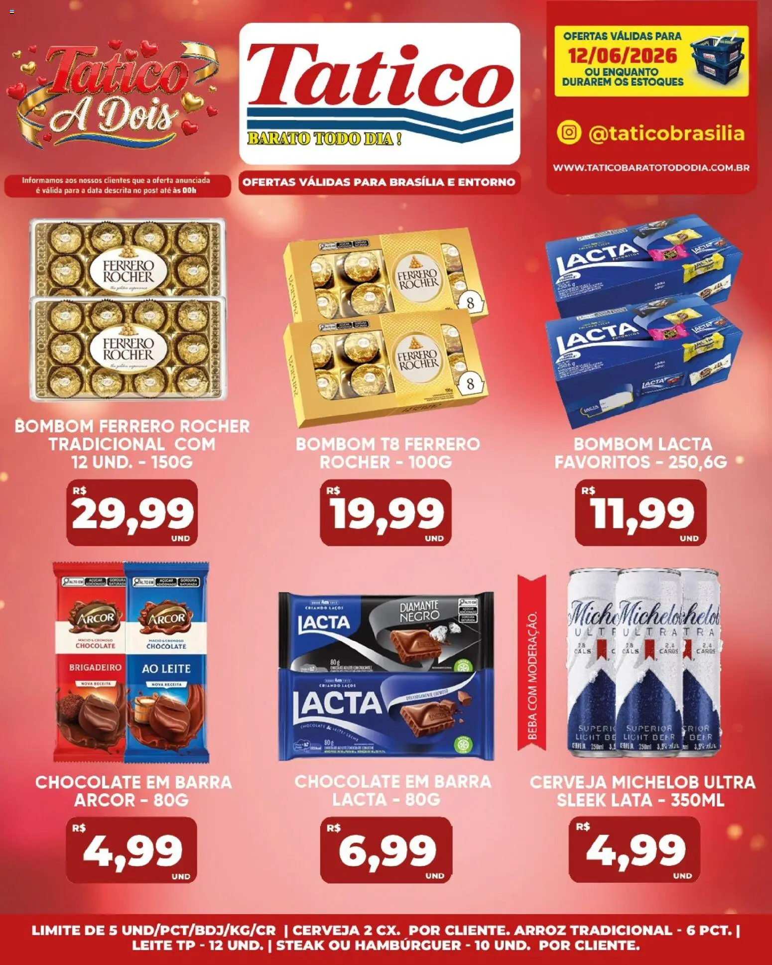 Tatico Folheto - válido de 12.06.2026 | Página: 19 | Produtos: Leite, Chocolate, Arroz, Bombom