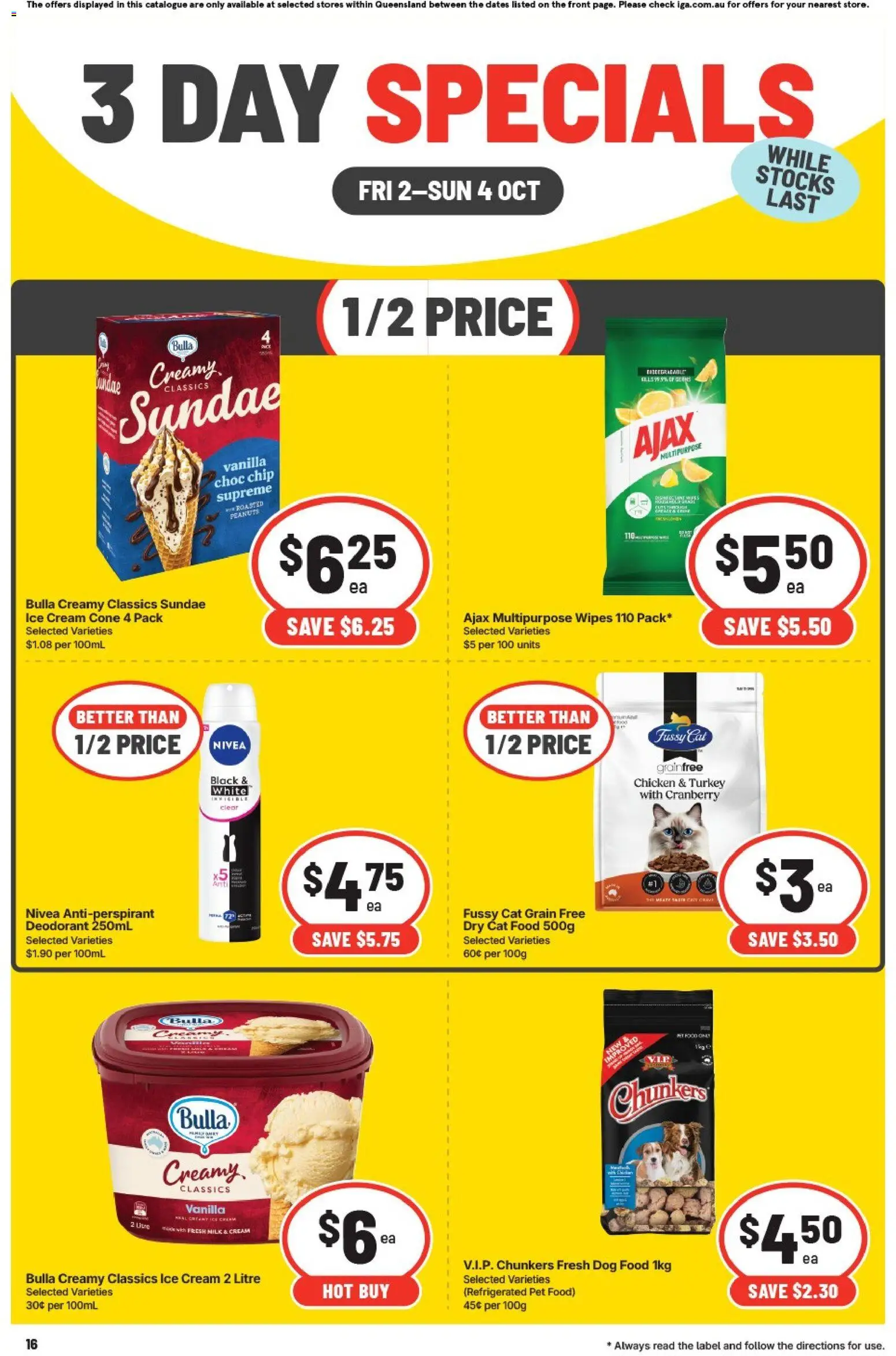 IGA catalogue - valid from 02/10/2026 | Page: 4 | Products: Milk, Deodorant, Cream, Turkey