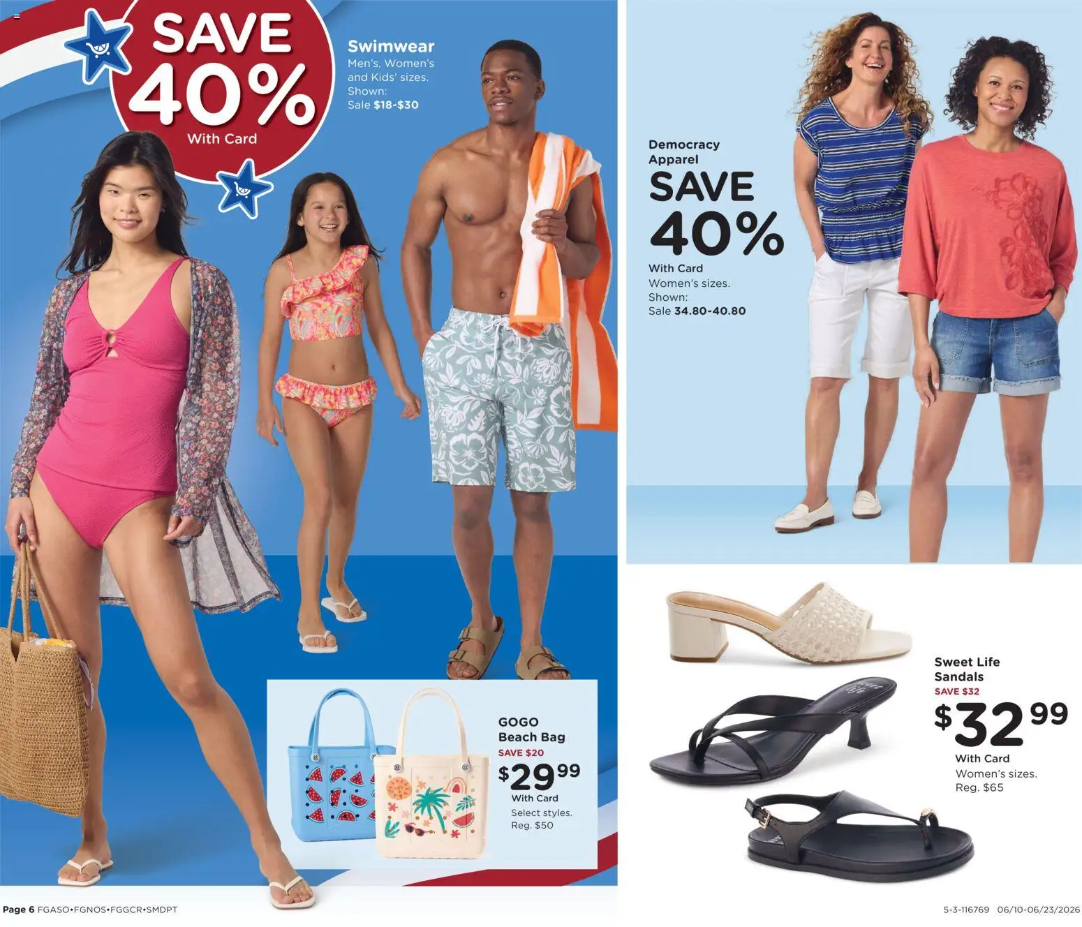 Fred Meyer Home & Apparel - valid from 10.06.2026 | Page: 6 | Products: Swimwear, Sandals, Bag