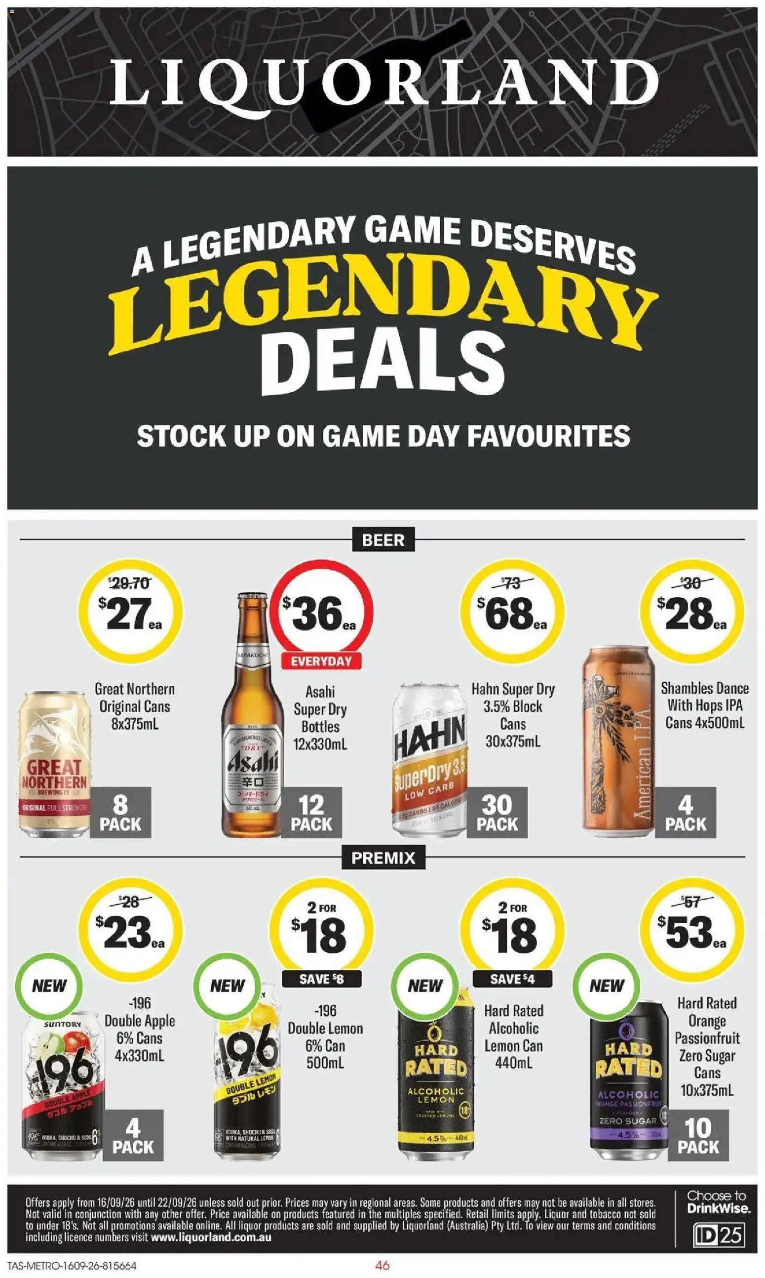 Coles catalogue - valid from 16/09/2026 | Page: 46 | Products: Beer, Passionfruit, Sugar, Lemon