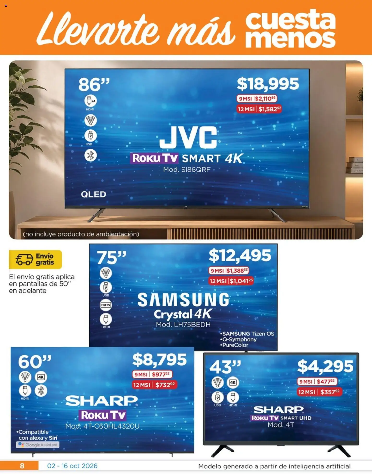 Nuevas ofertas de Chedraui válidas en toda la República Mexicana desde el 02/10/2026. ¡Encuentra las mejores ofertas en Chedraui folleto Renueva tu hogar Llevarte más cuesta menos! | Página: 8