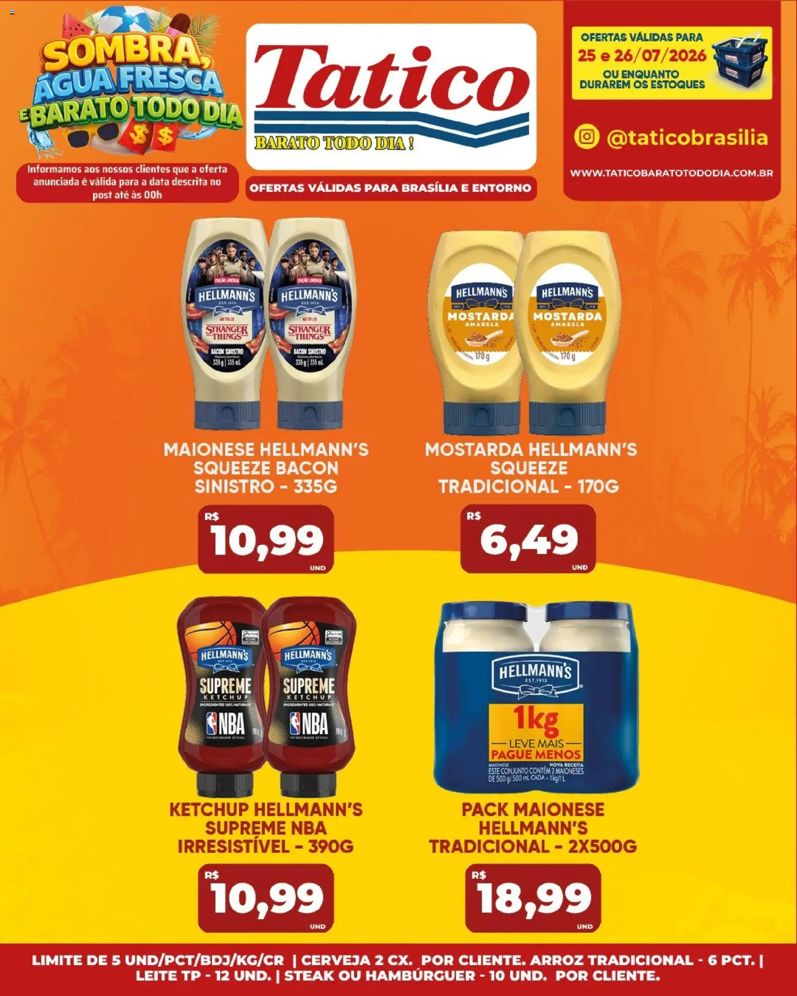 Tatico Folheto - válido de 25/07/2026 | Página: 17 | Produtos: Cerveja, Arroz, Ketchup, Hambúrguer