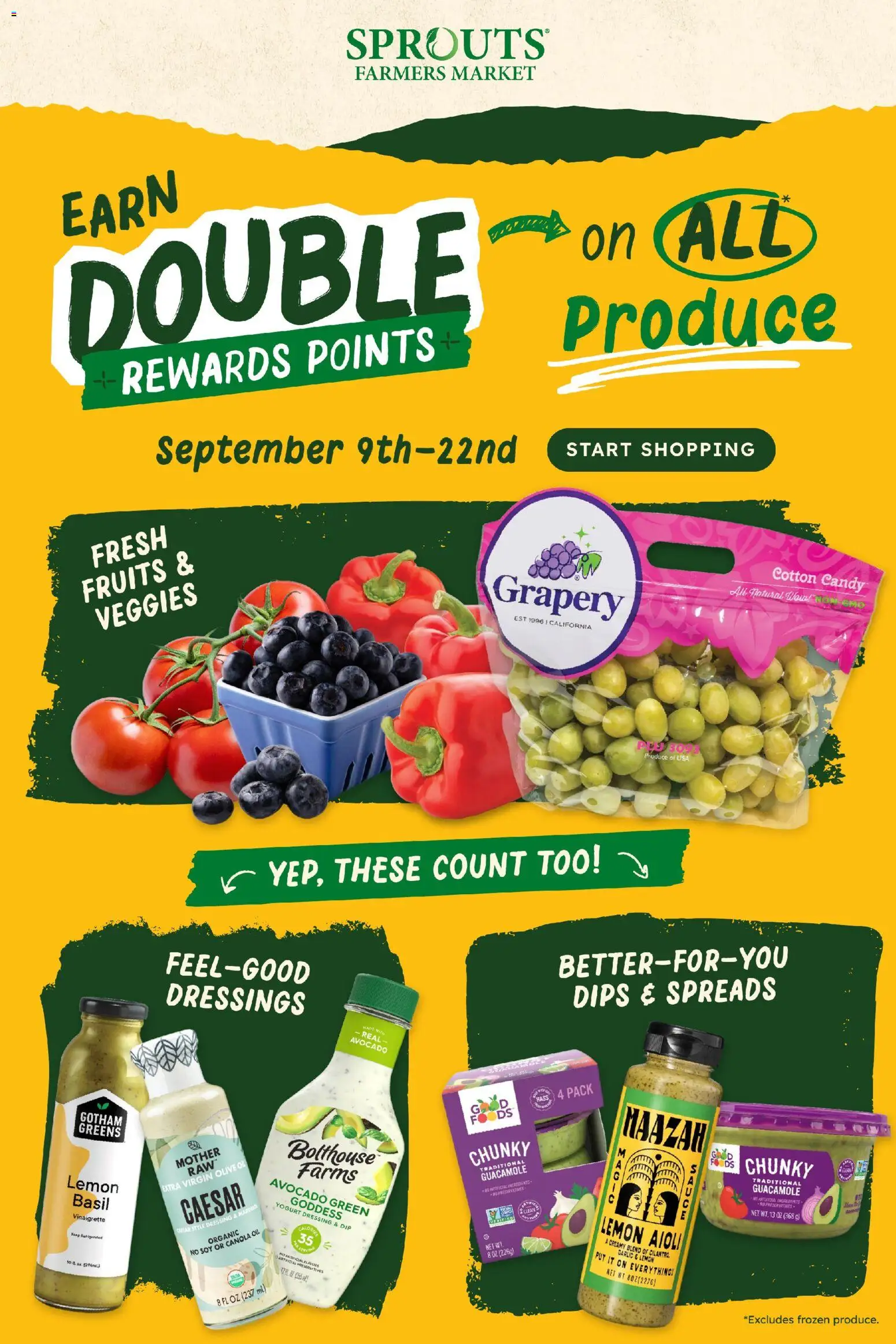 Sprouts Weekly Ad - valid from 09/09/2026 | Page: 1 | Products: Candy, Fruits, Lemon, Garlic