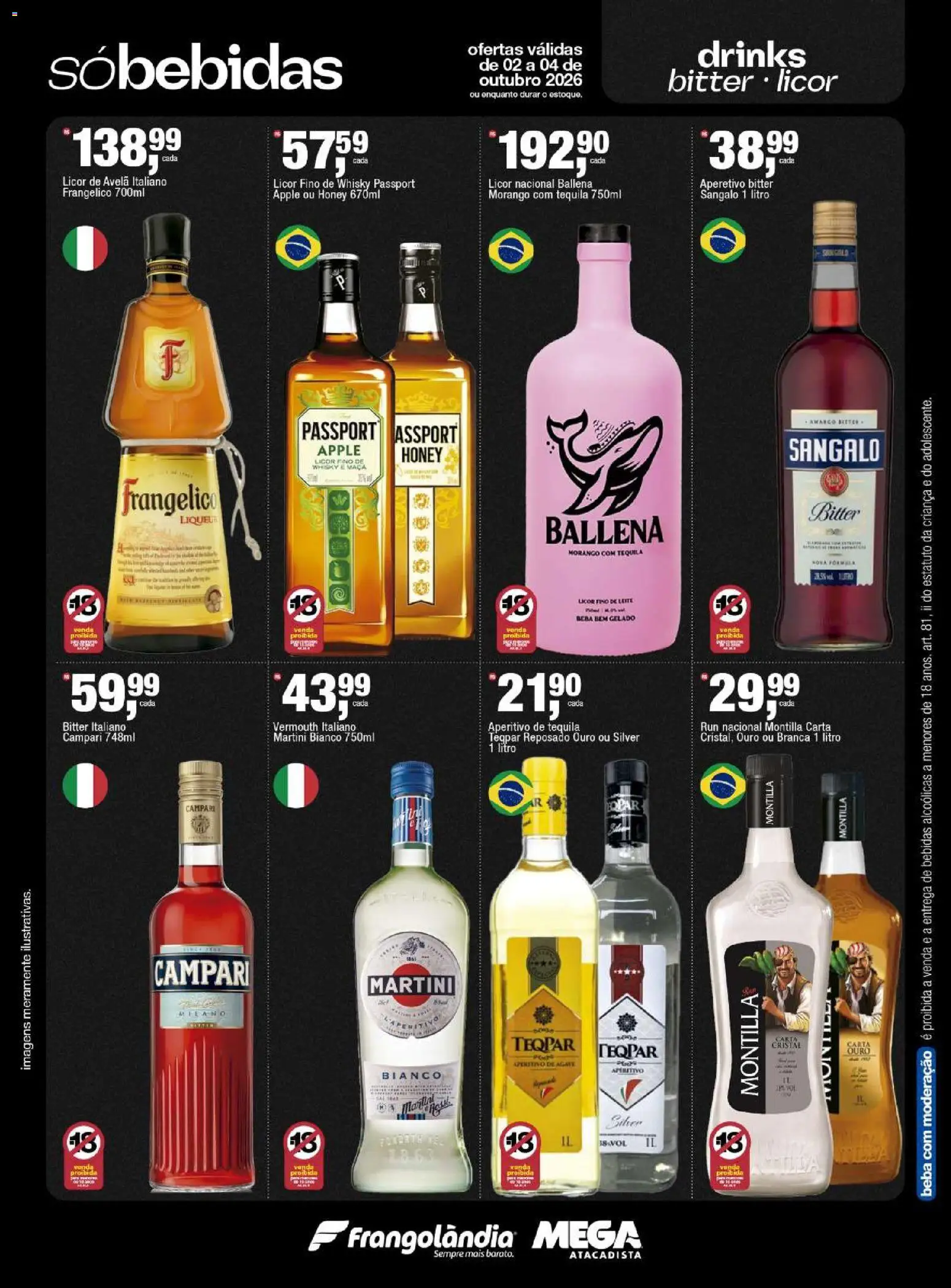 Frangolândia Folheto - válido de 02/10/2026 | Página: 3 | Produtos: Tequila, Martini, Campari, Avelã