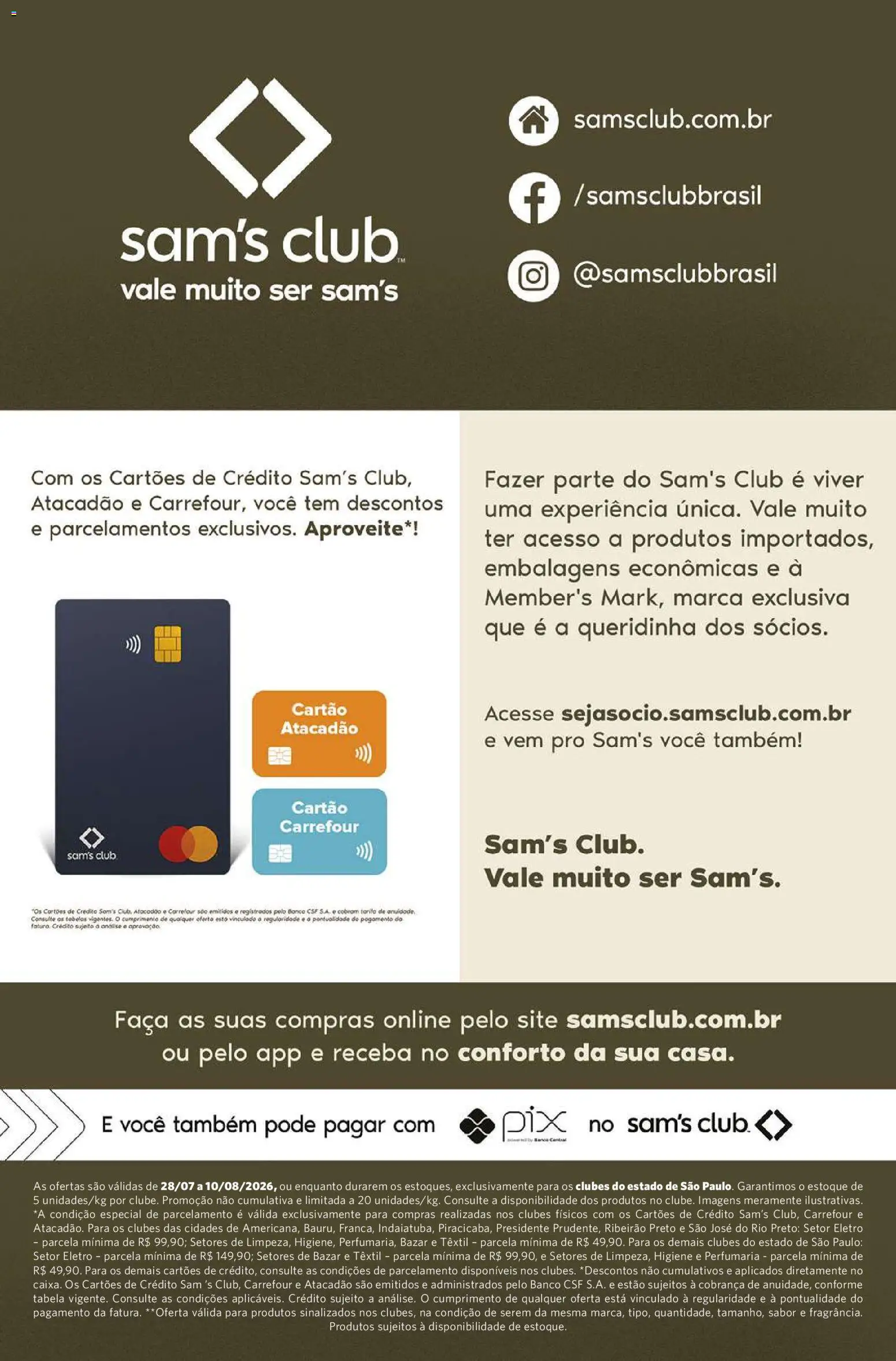 Sam's Club Folheto - válido de 28/07/2026 | Página: 11 | Produtos: Banco, Faca