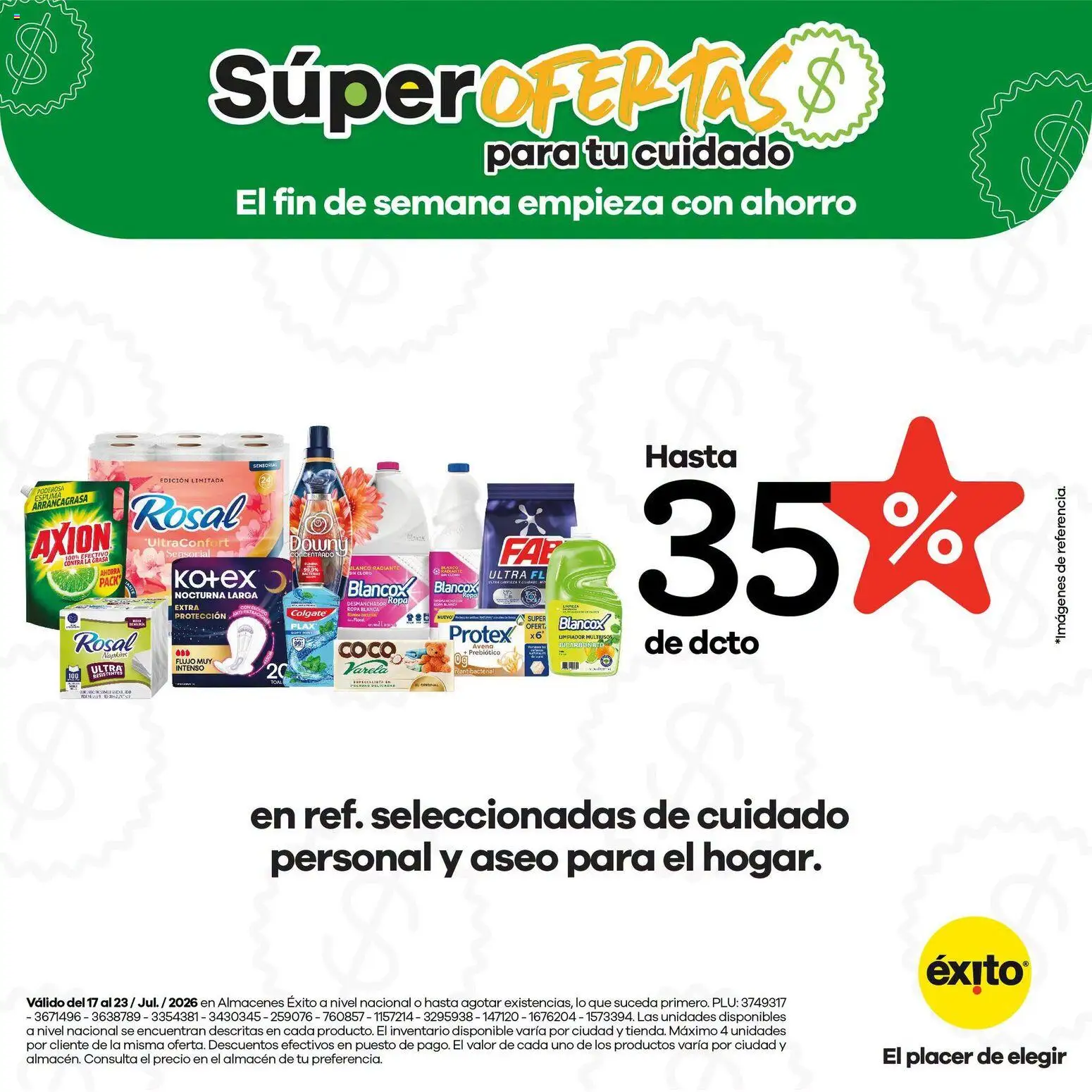 Éxito revista - valida desde el 17/07/2026 | Página: 3 | Productos: Avena, Limpiador, Coco, Ropa