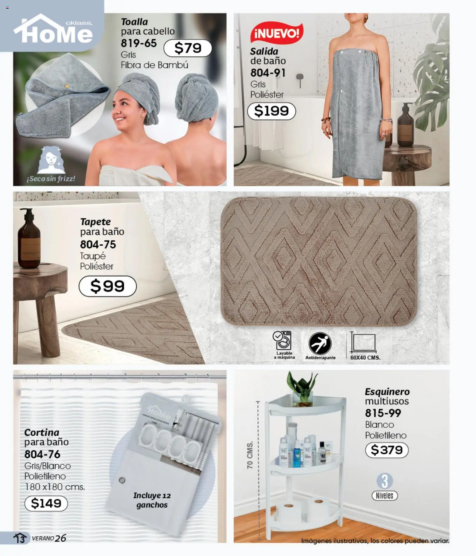 Nuevas ofertas de Cklass válidas en toda la República Mexicana desde el 05.03.2026. ¡Encuentra las mejores ofertas en Cklass catálogo Verano Home! | Página: 14 | Productos: Toalla, Baño, Tapete