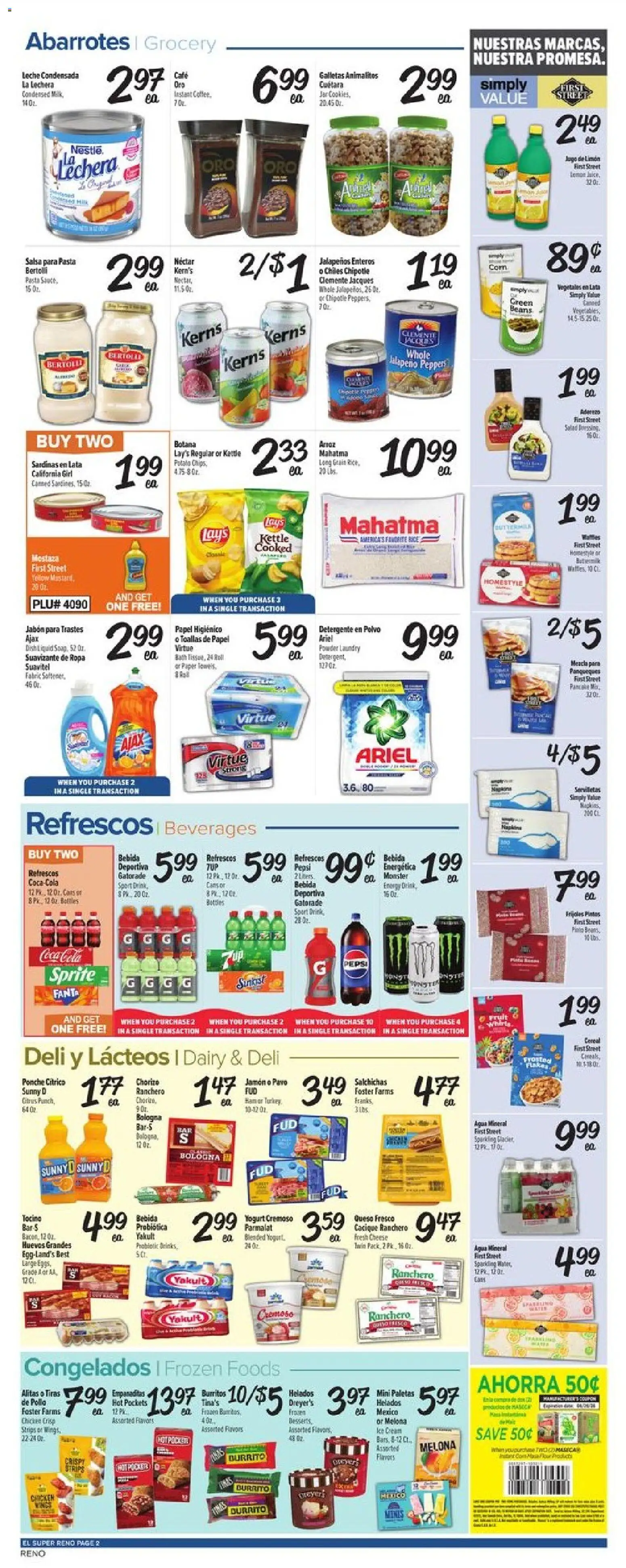 El Super Weekly Ad - valid from 08/19/2026 | Page: 2 | Products: Cheese, Pasta, Bacon, Beans