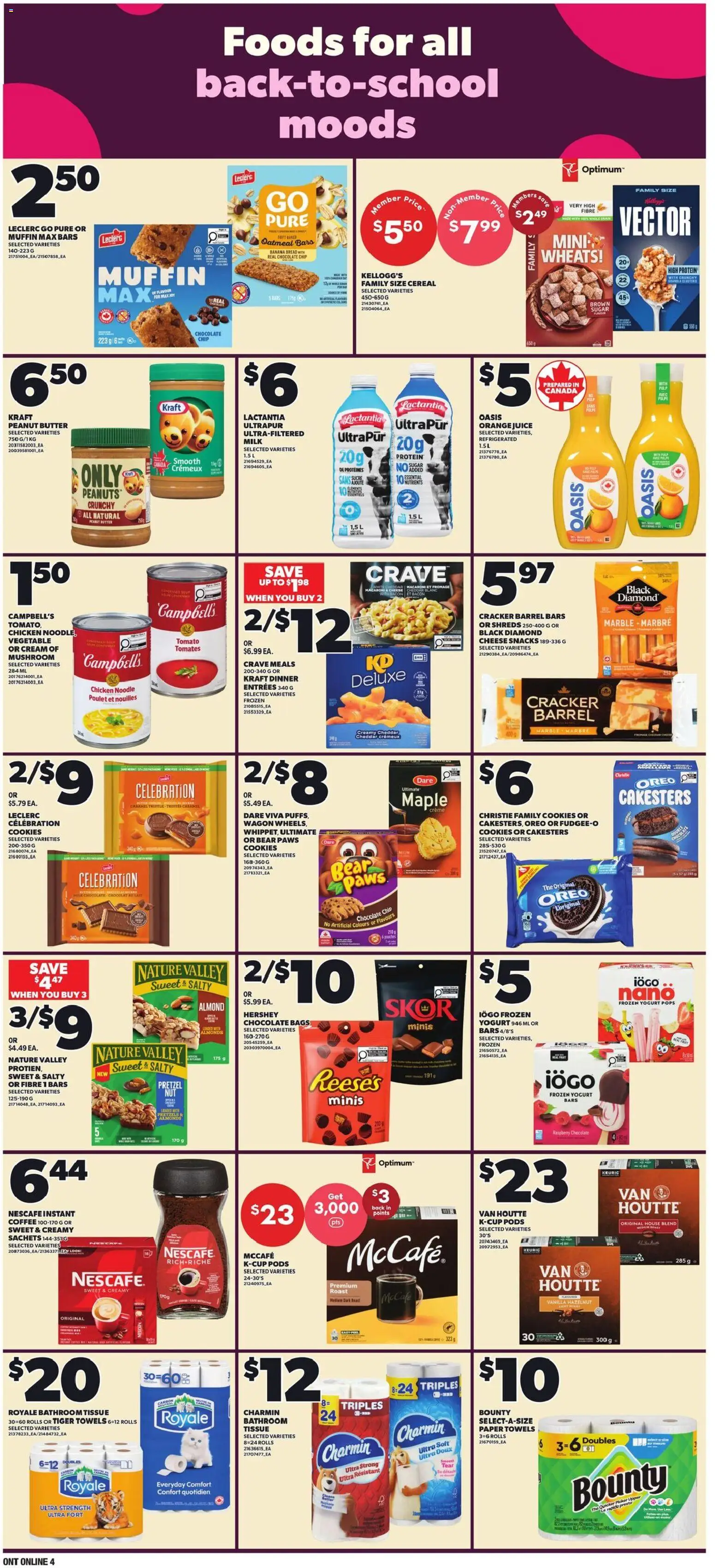 Loblaws flyer valid from Aug 27, 2026 | Page: 8 | Products: Oreo, Paper towels, Tomato, Snacks