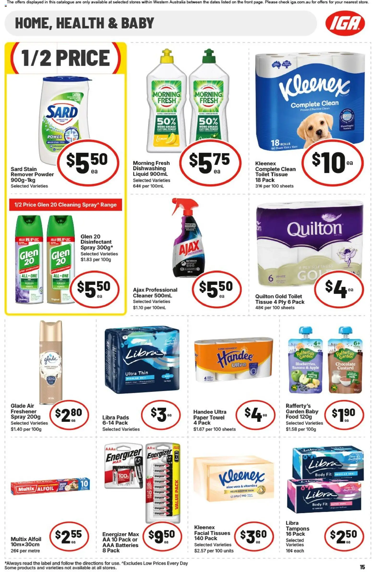 IGA catalogue - valid from 26/08/2026 | Page: 15 | Products: Food, Cleaner, Tissues, Vitamin