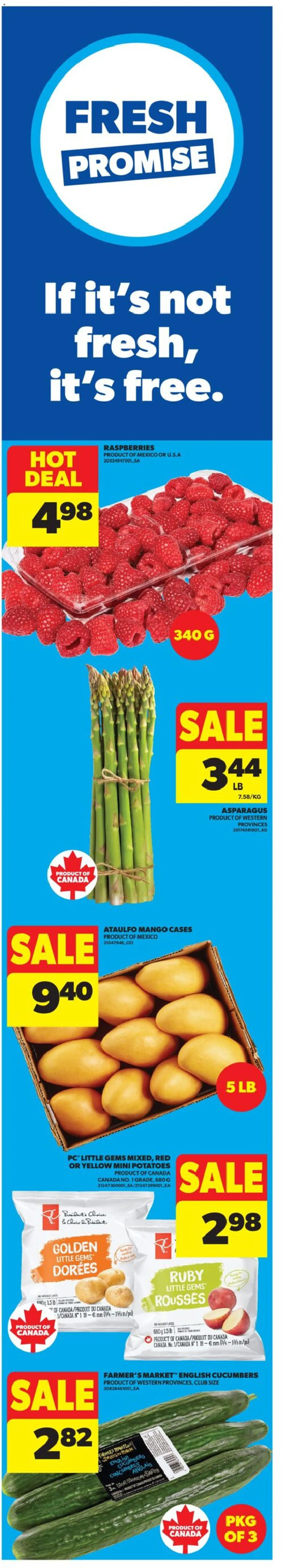 Real Canadian Superstore flyer valid from 28.05.2026 | Page: 2 | Products: Cucumbers, PC, Potatoes