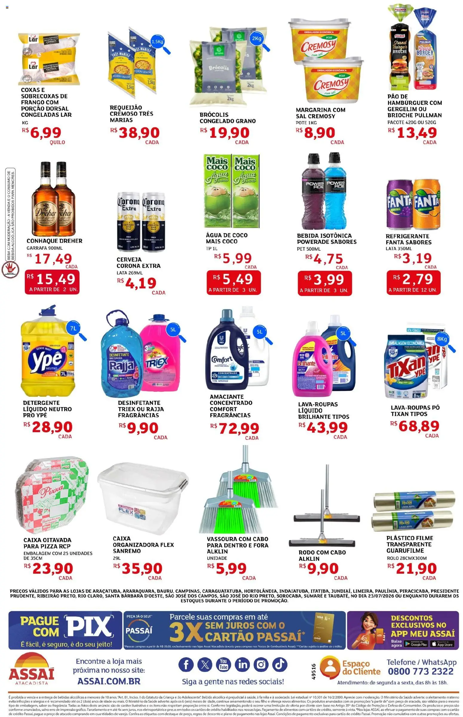 Assaí Atacadista Folheto - válido de 23/07/2026 | Página: 2 | Produtos: Frango, Cabo, Margarina, Vassoura