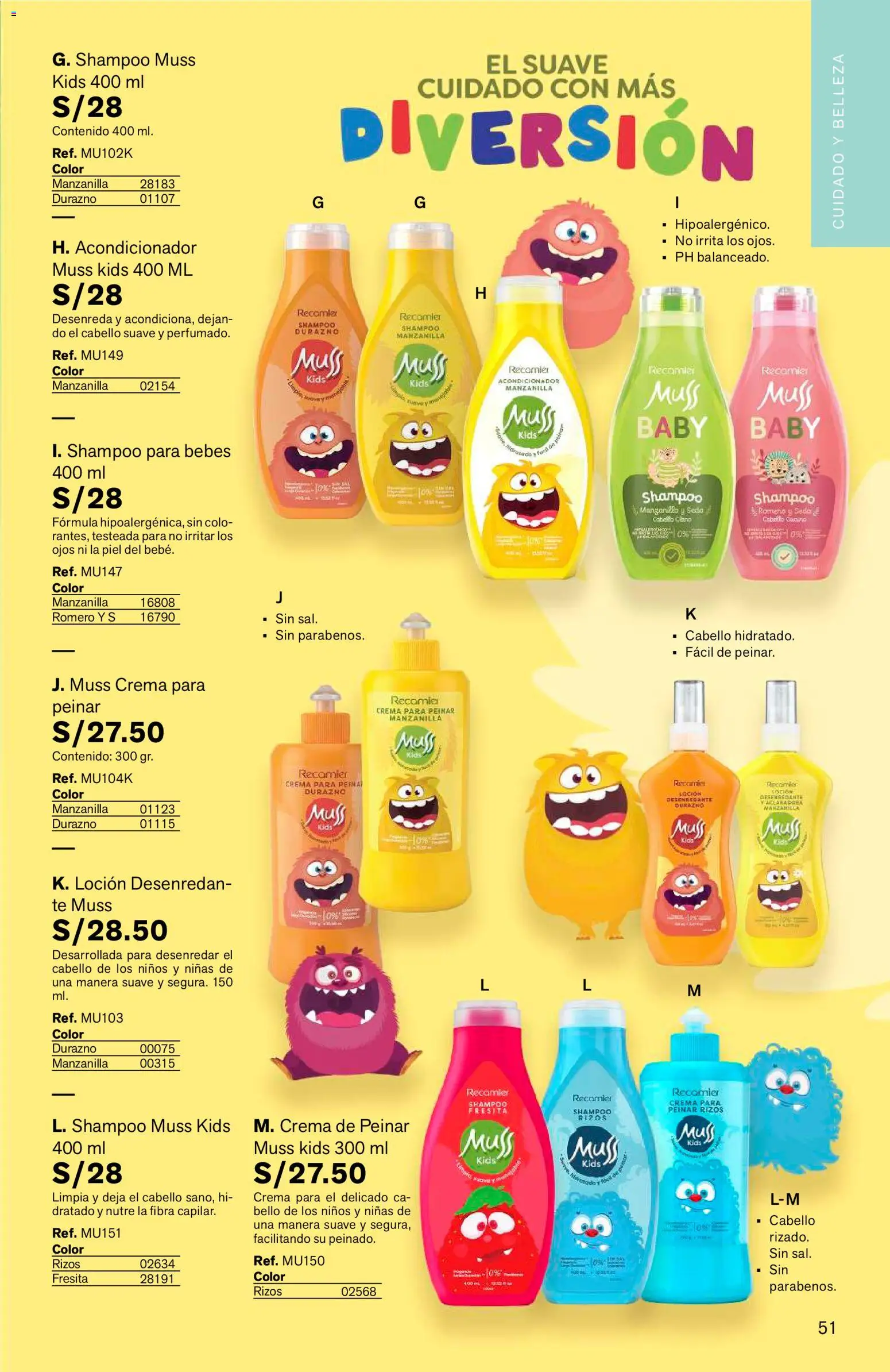 Catálogo Leonisa válido desde 04/08/2026 | Página: 51 | Productos: Shampoo, Acondicionador, Té, Crema