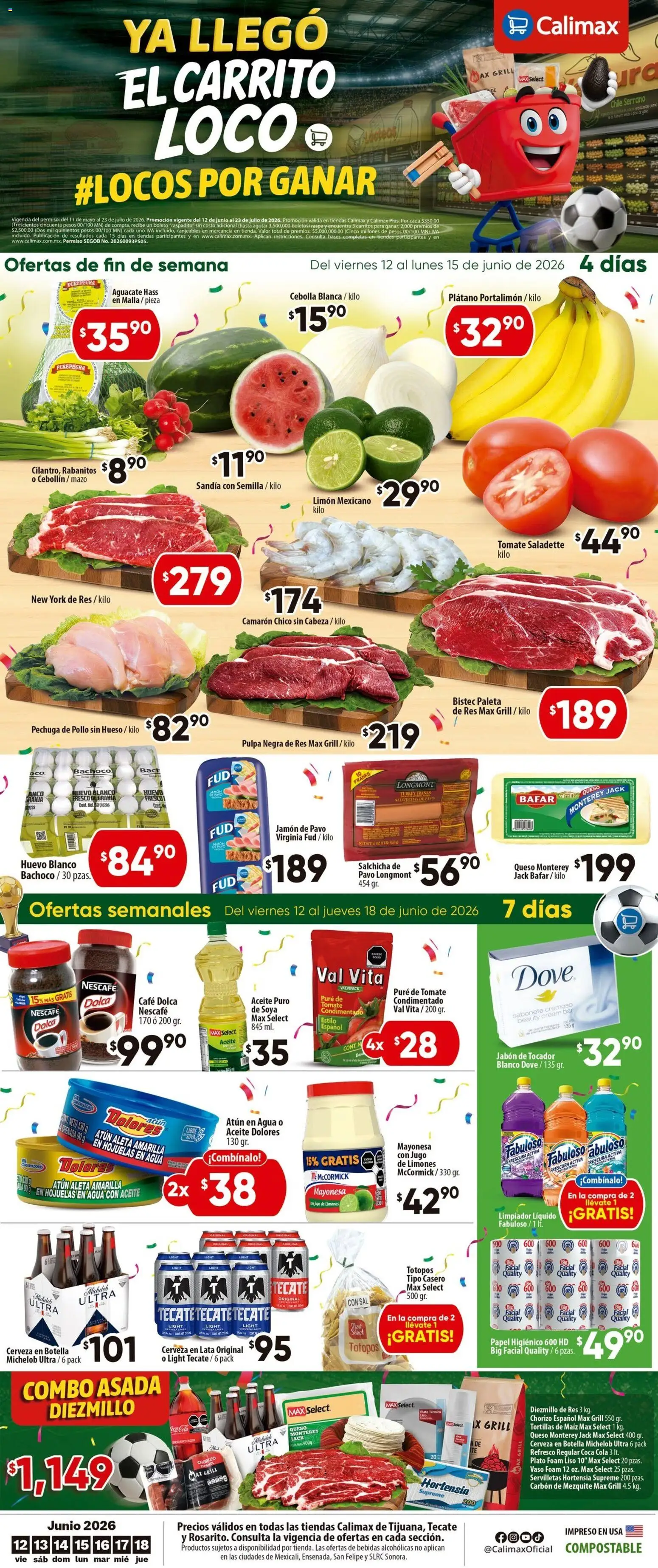 Nuevas ofertas de Calimax válidas en toda la República Mexicana desde el 12/06/2026. ¡Encuentra las mejores ofertas en Calimax folleto Tijuana! | Página: 1