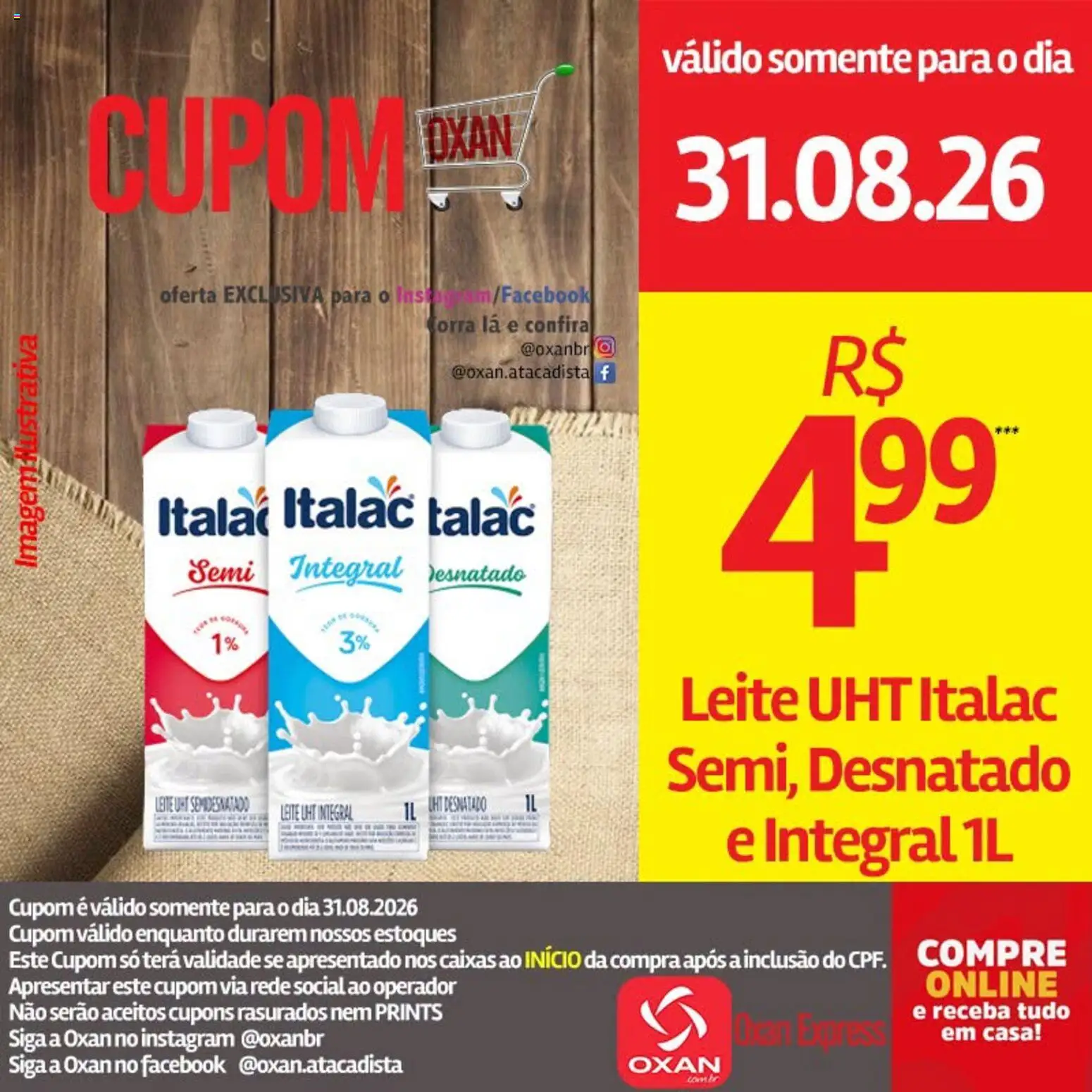 Oxan Atacadista Folheto - válido de 31/08/2026 | Página: 13 | Produtos: Leite