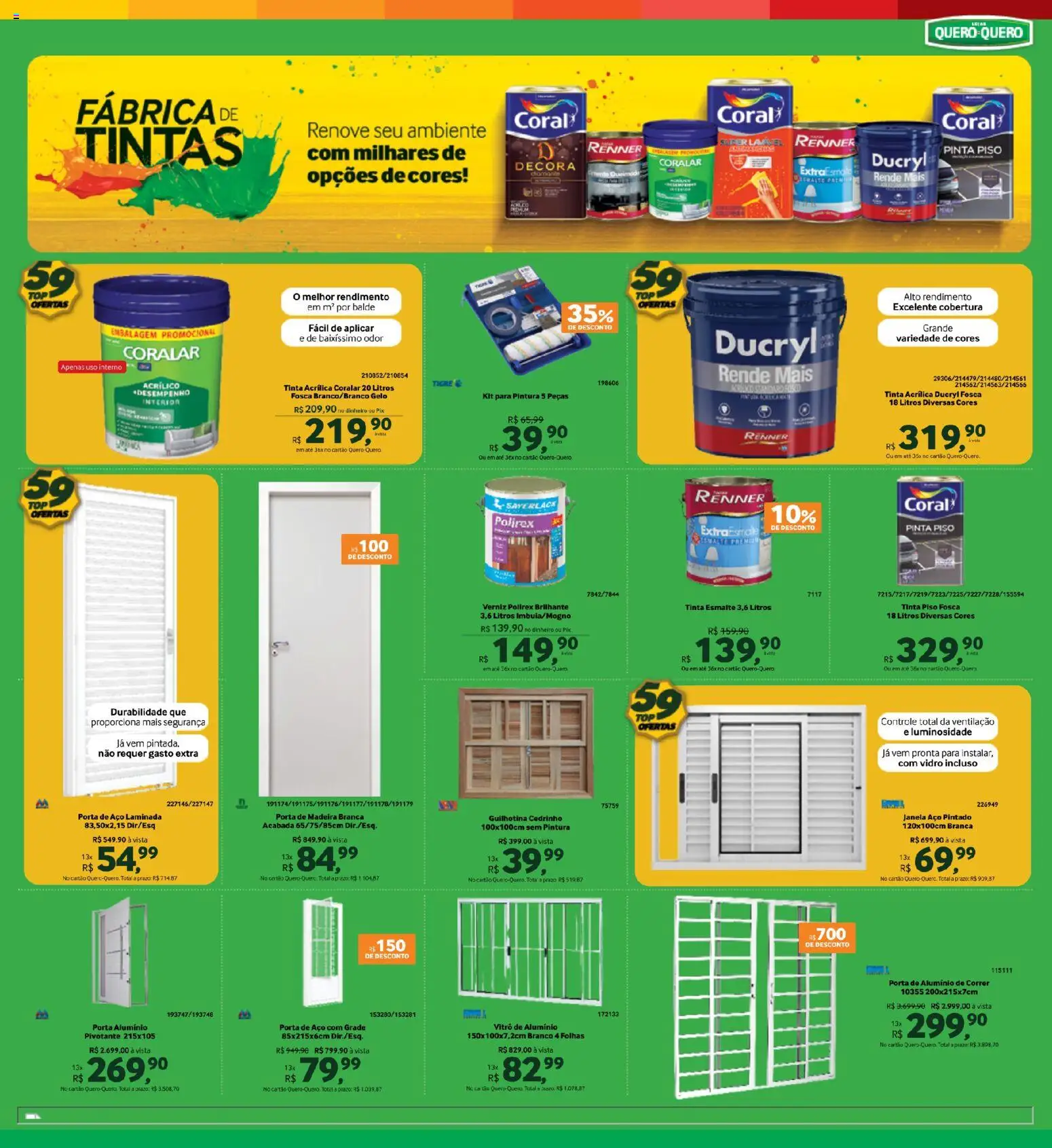 Lojas Quero-Quero Folheto - válido de 15/08/2026 | Página: 5 | Produtos: Janela, Kit para pintura, Tinta, Balde