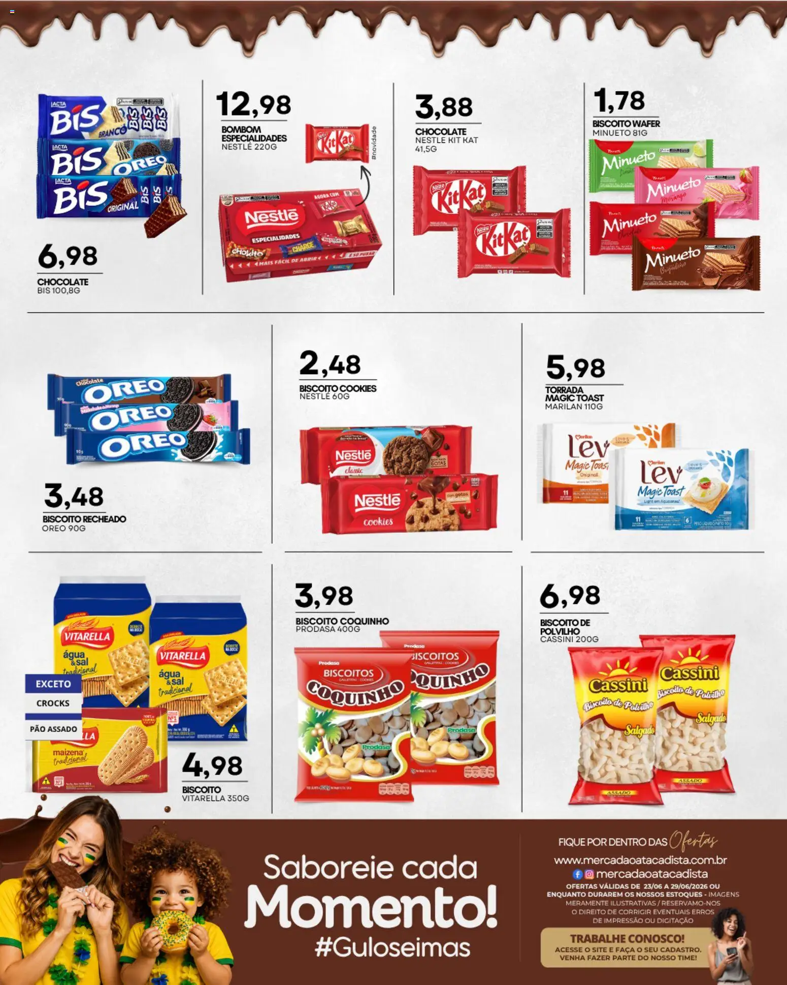 Mercadão Atacadista Folheto - válido de 23/06/2026 | Página: 9 | Produtos: Biscoito, Kit Kat, Cookies, Bombom