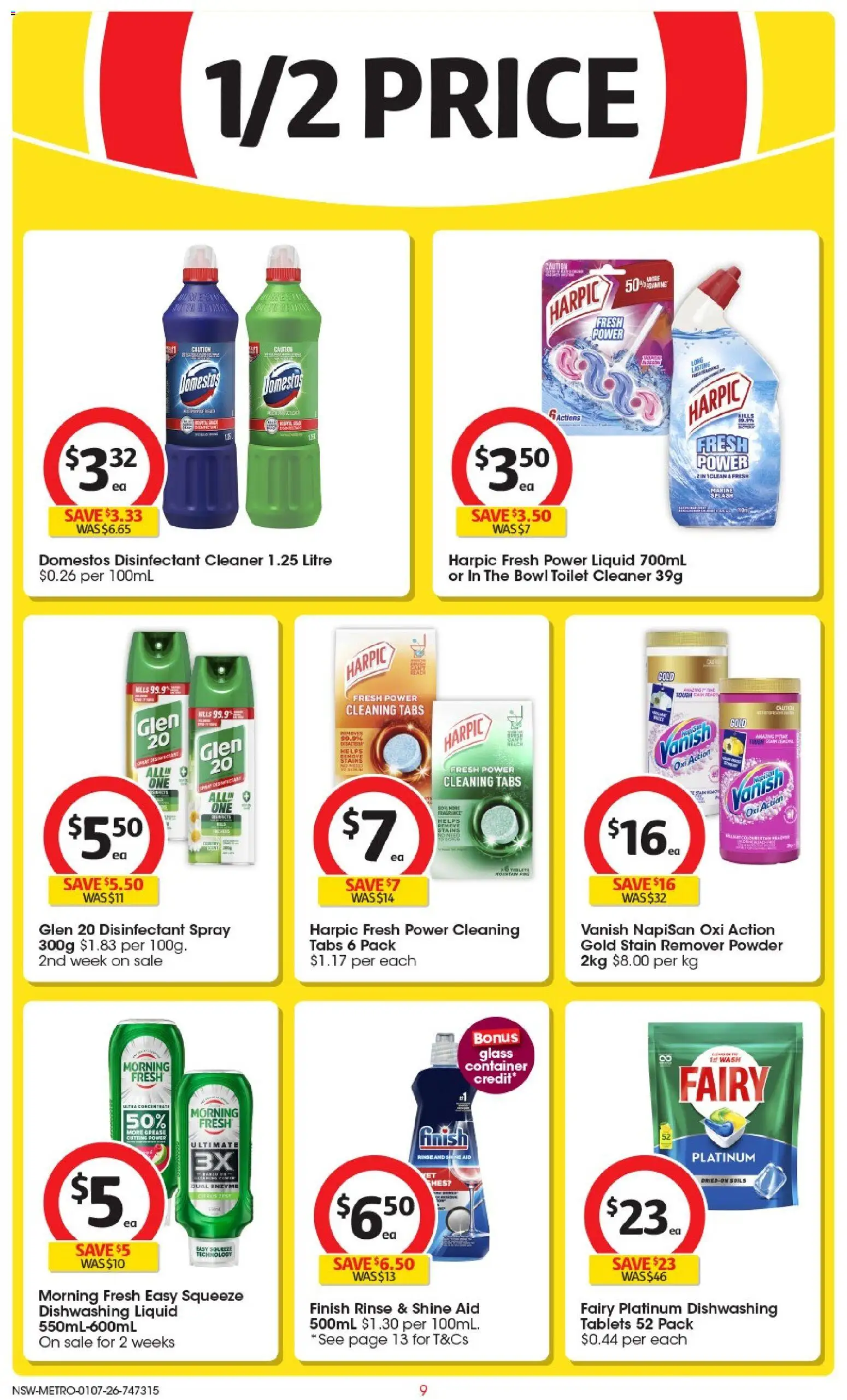 Coles catalogue - valid from 01/07/2026 | Page: 9 | Products: Toilet, Powder, Cleaner, Stain remover