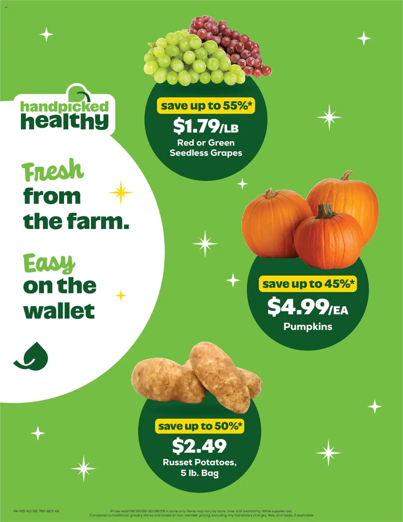Grocery Outlet Weekly Ad - valid from 09/30/2026 | Page: 3 | Products: Wallet, Grapes, Bag, Seedless grapes