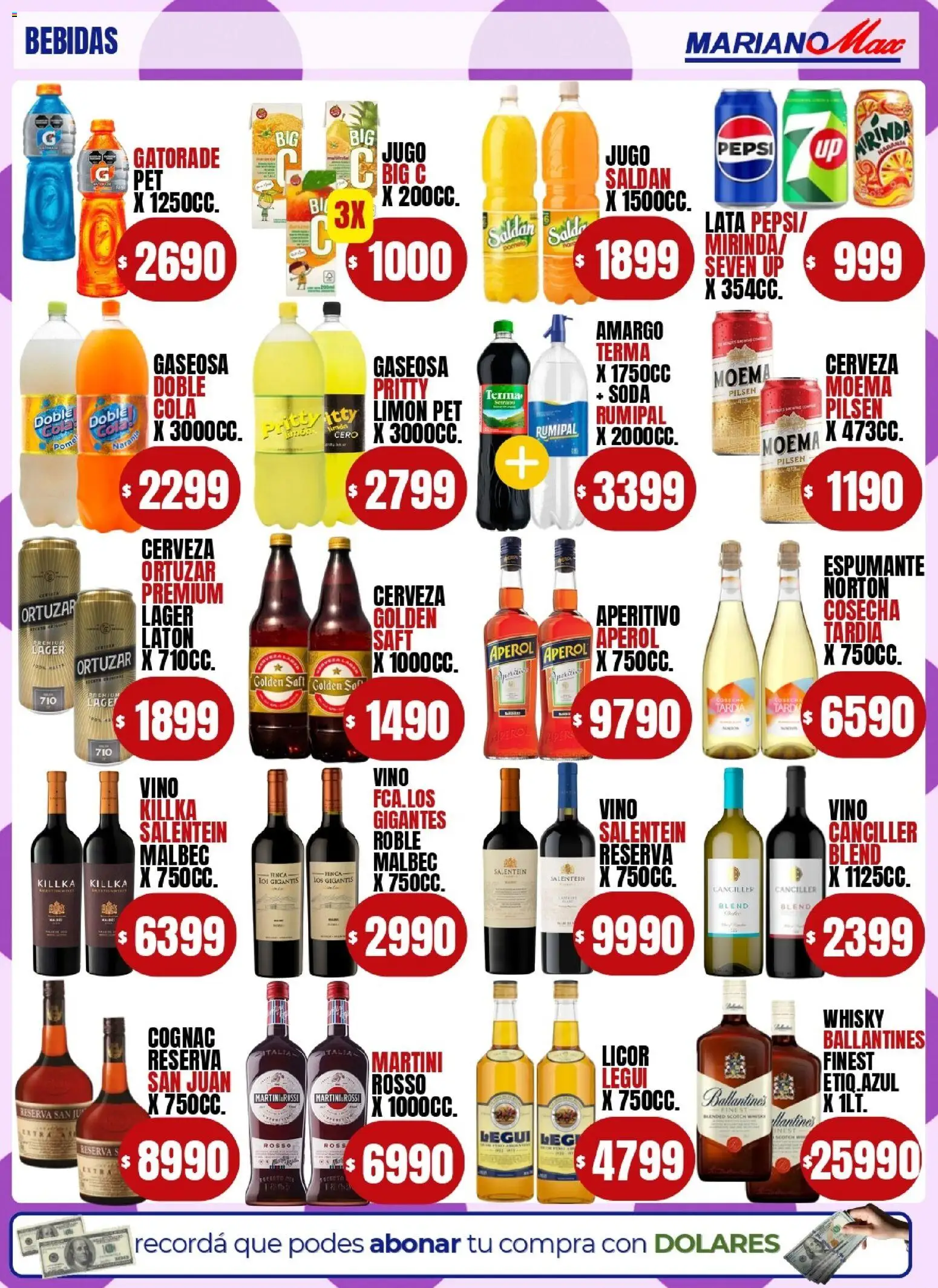 Mariano Max - Catálogo │ válido desde el 04/08/2026 | Página: 8 | Productos: Gaseosa, Soda, Jugo, Cerveza