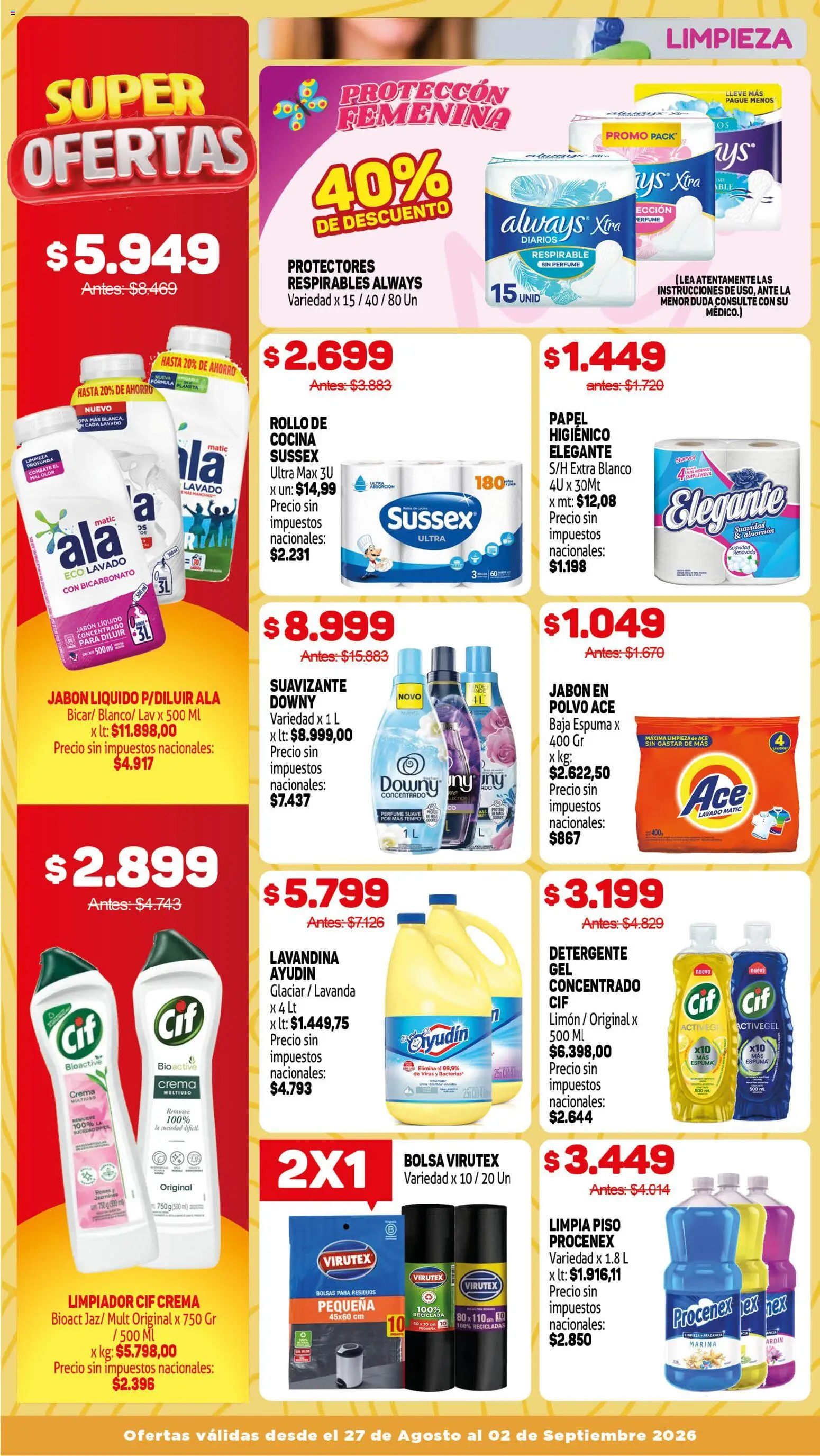 Makro ofertas │ válido desde el 27/08/2026 | Página: 16 | Productos: Bolsa, Diarios, Polvo, Espuma