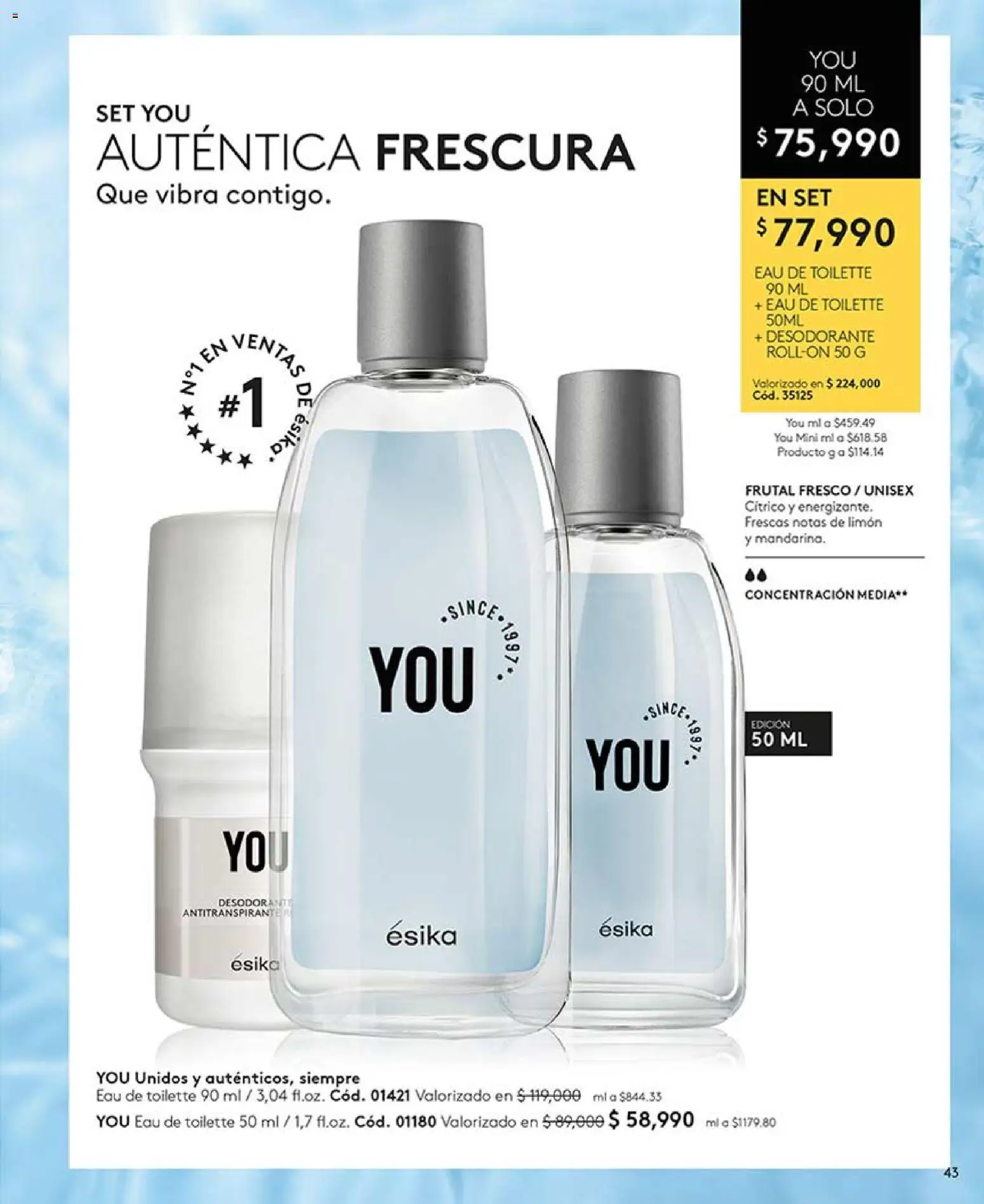 Ésika revista - valida desde el 13.03.2026 | Página: 43 | Productos: Limón, Eau de toilette, Desodorante, Antitranspirante