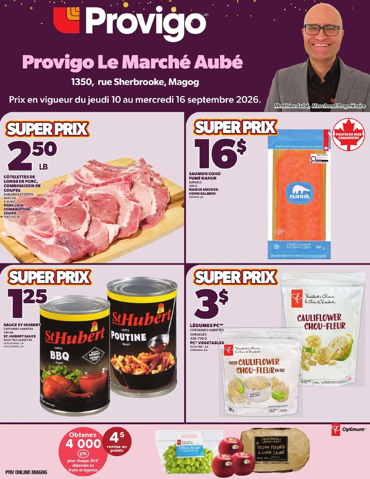 Provigo flyer valid from Sep 10, 2026 | Page: 1 | Products: Vegetables, Legumes, Chair, Cauliflower