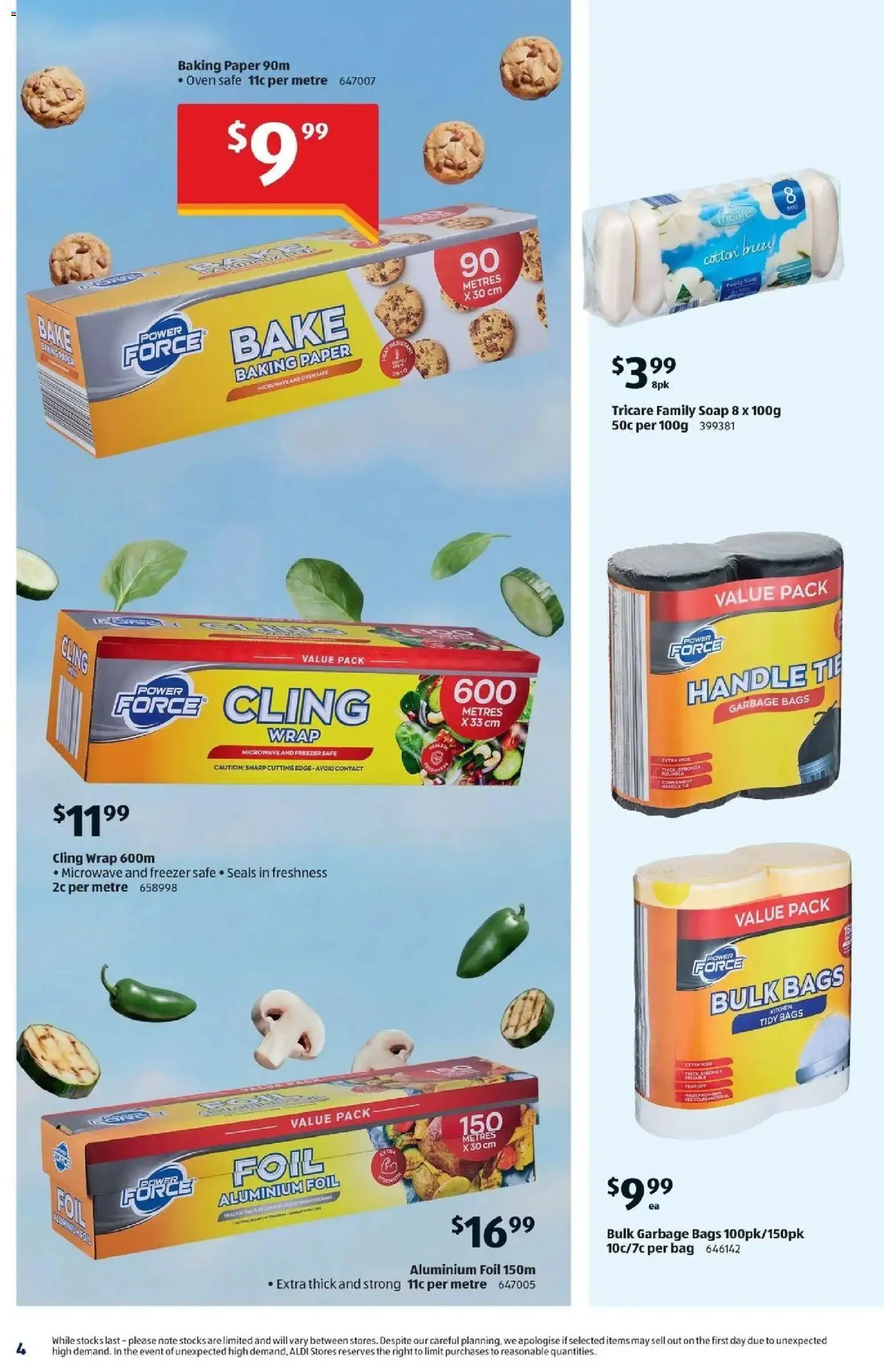 Aldi catalogue - valid from 01/07/2026 | Page: 4 | Products: Aluminium foil, Garbage bags, Freezer, Safe