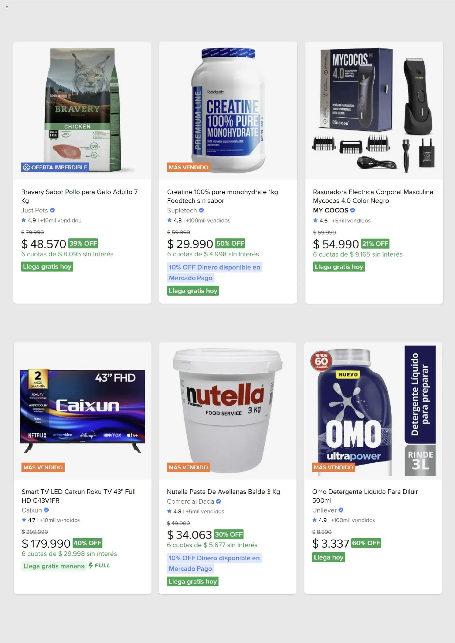 Mercado Libre Cyber Monday │ válido desde el 05.10.2026 | Página: 4 | Productos: Video, Audio, Puré, Pasta