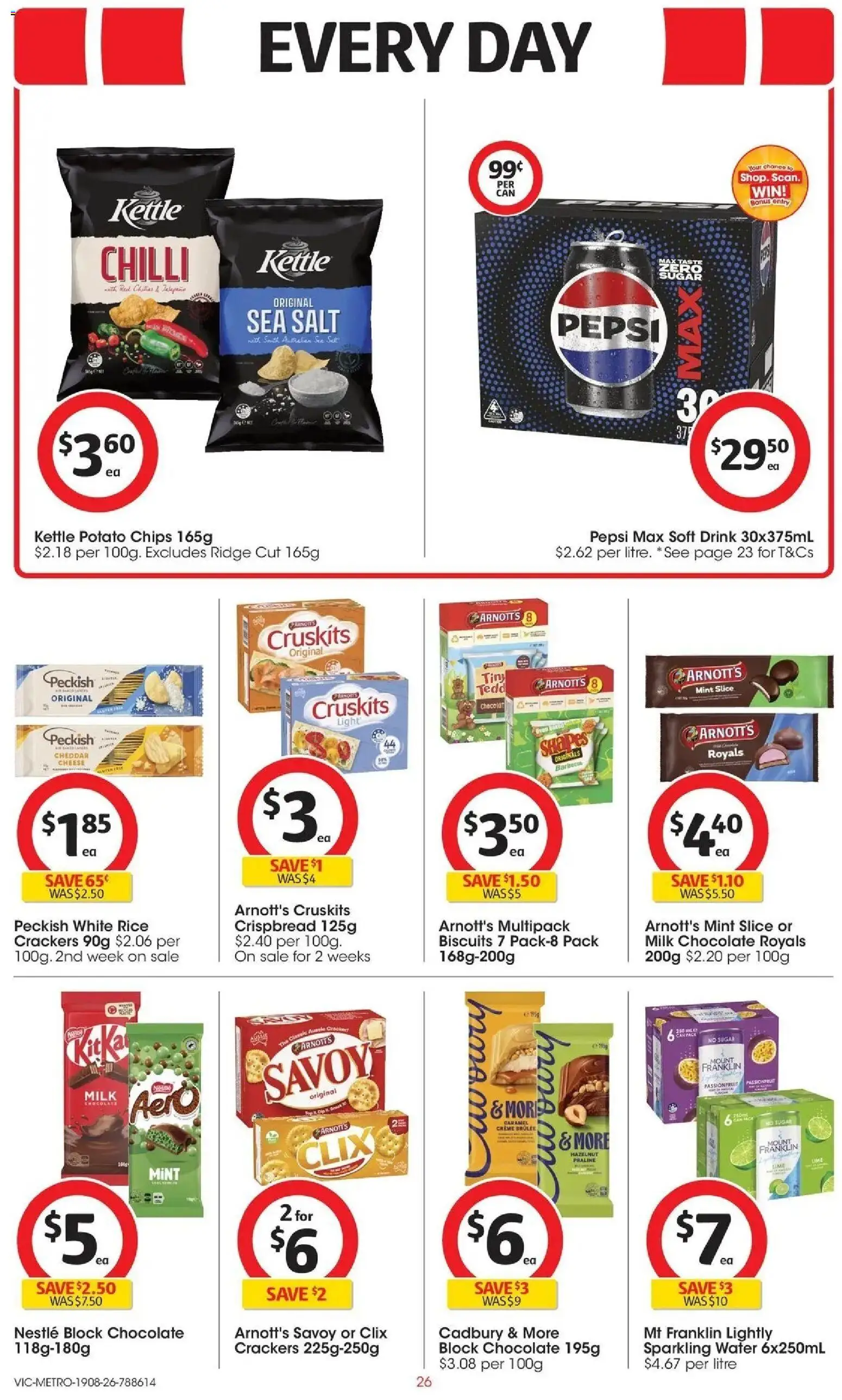 Coles catalogue - valid from 19/08/2026 | Page: 26 | Products: Pepsi, Passionfruit, Water, Lime