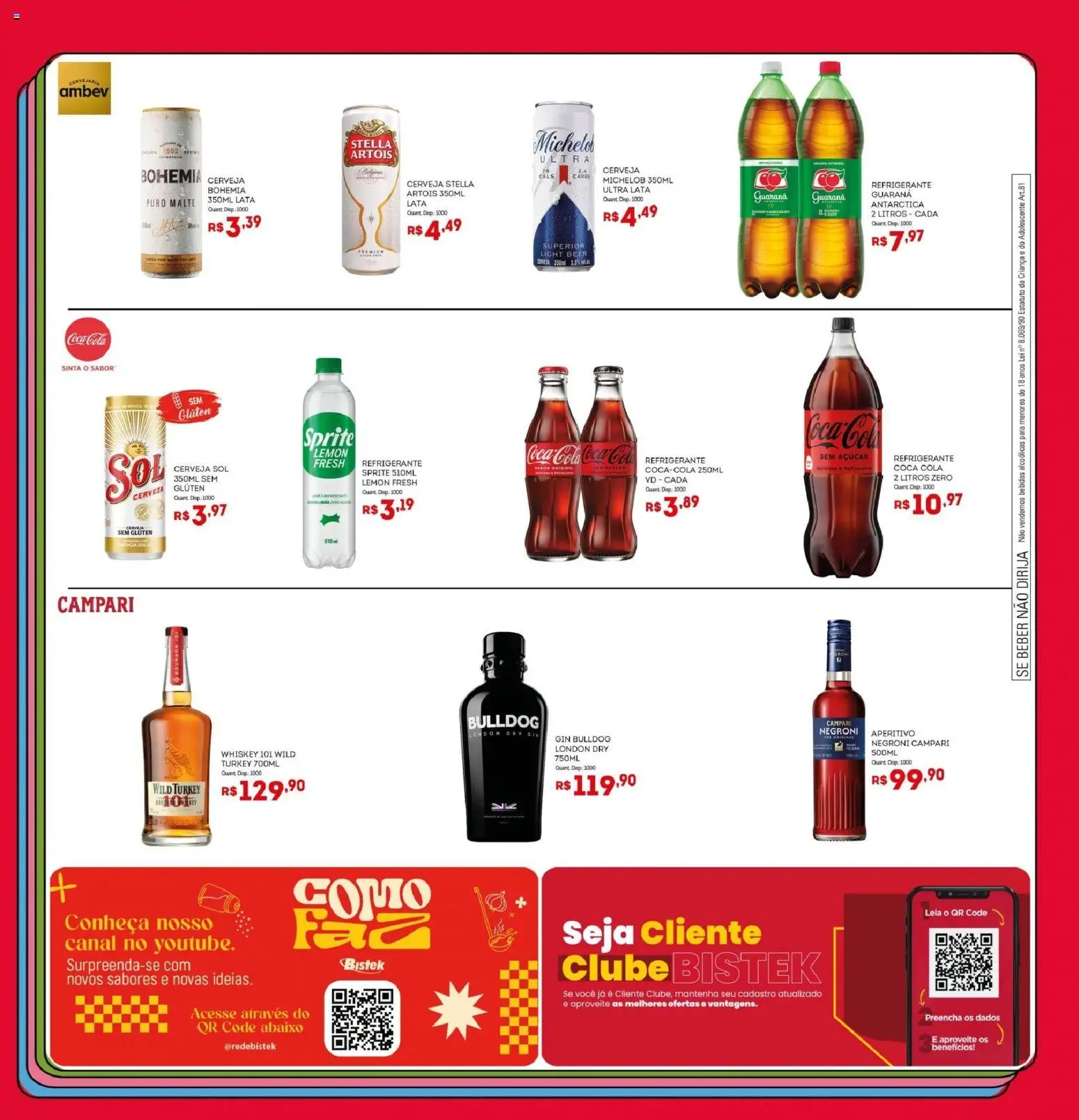 Bistek Supermercados Folheto - válido de 09/09/2026 | Página: 11 | Produtos: Bebidas, Gin, Açúcar, Campari