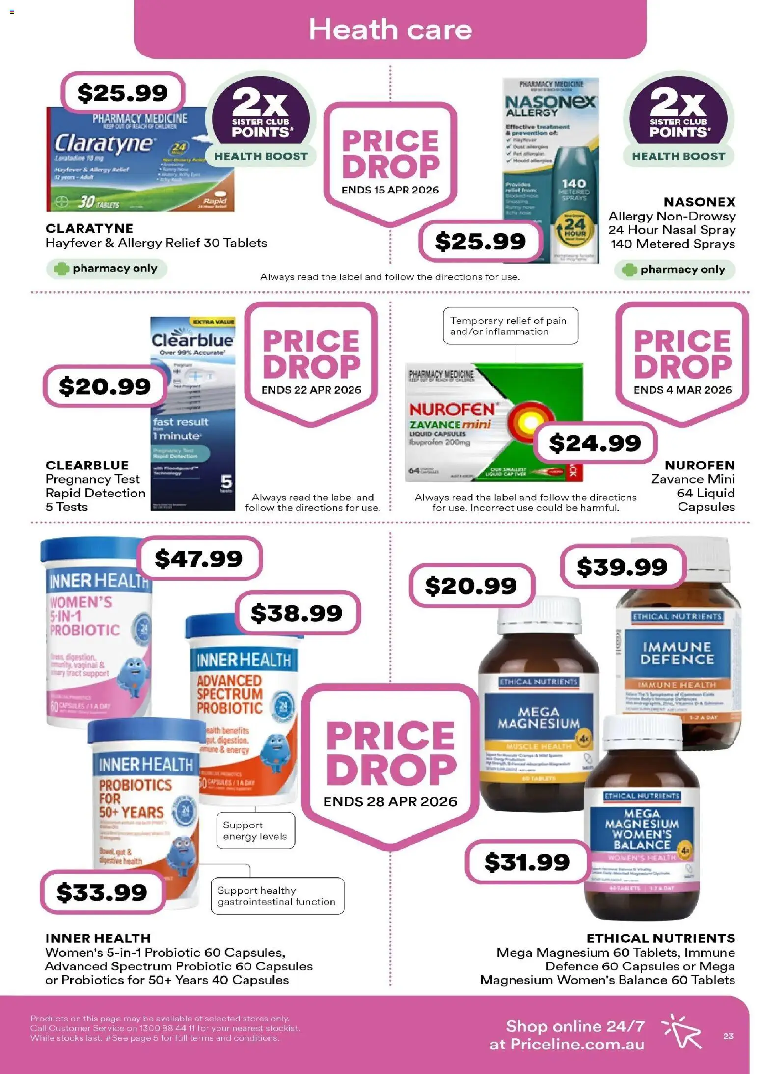 Priceline Pharmacy catalogue - valid from 19.02.2026 | Page: 23 | Products: Nasal spray, Nutrients, Treatment, Allergy