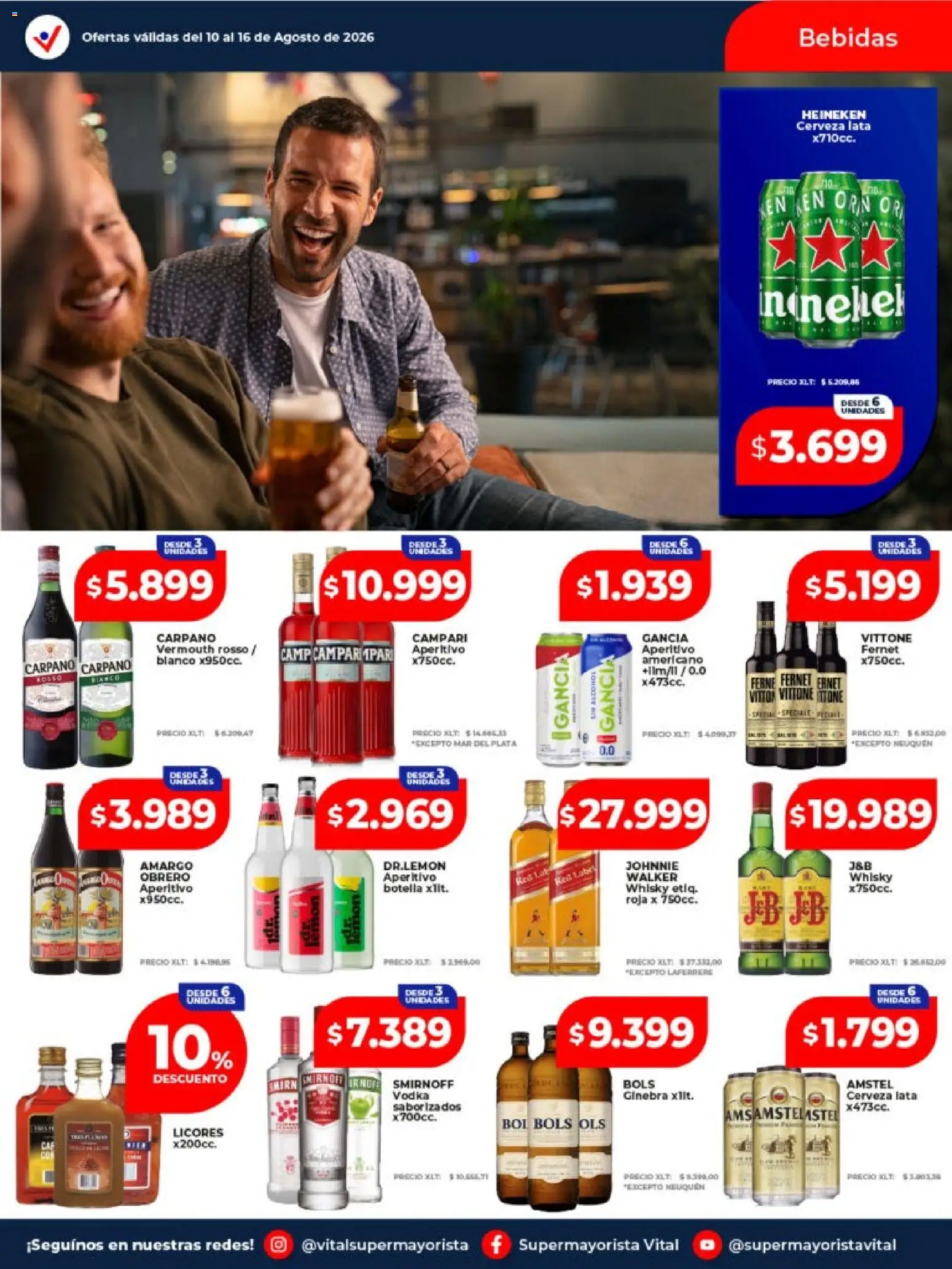 Vital - Ofertas San Justo │ válido desde el 10/08/2026 | Página: 13 | Productos: Whisky, Bebidas, Cerveza, Ginebra