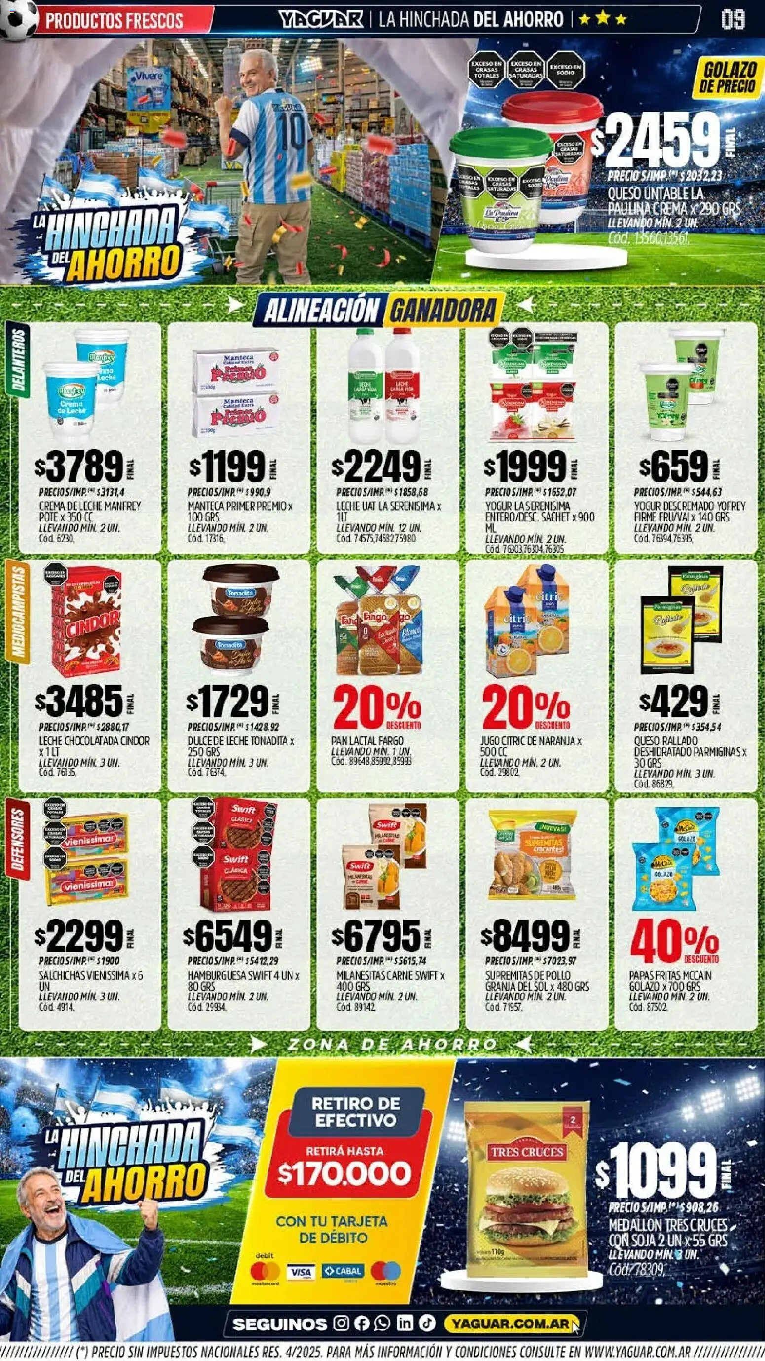 Yaguar - Oferta Semanal Santa Fé │ válido desde el 15.06.2026 | Página: 8 | Productos: Pollo, Crema de leche, Yogur, Chocolatada