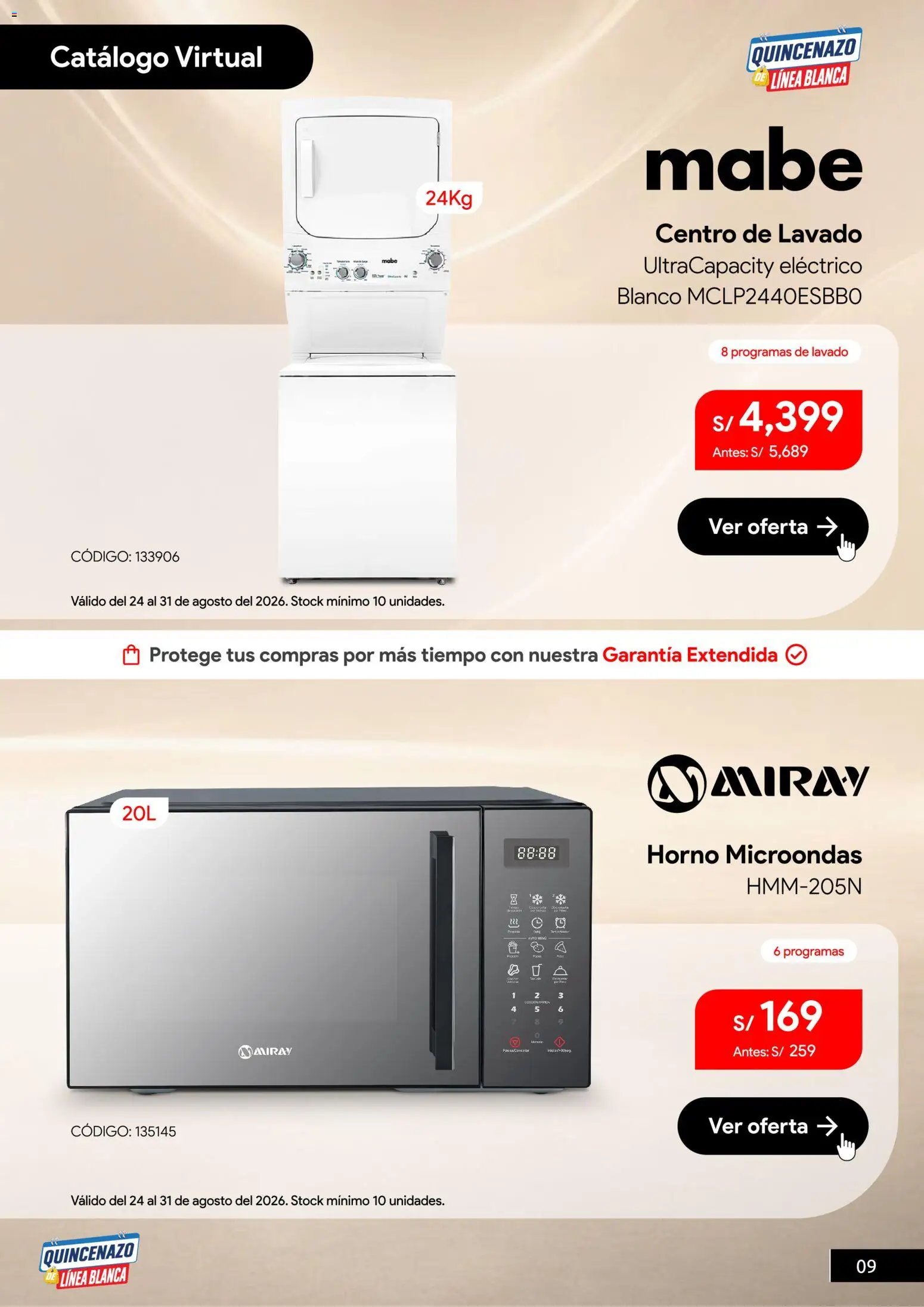 Catálogo Hiraoka válido desde 24/08/2026 | Página: 10 | Productos: Horno, Horno microondas, Microondas