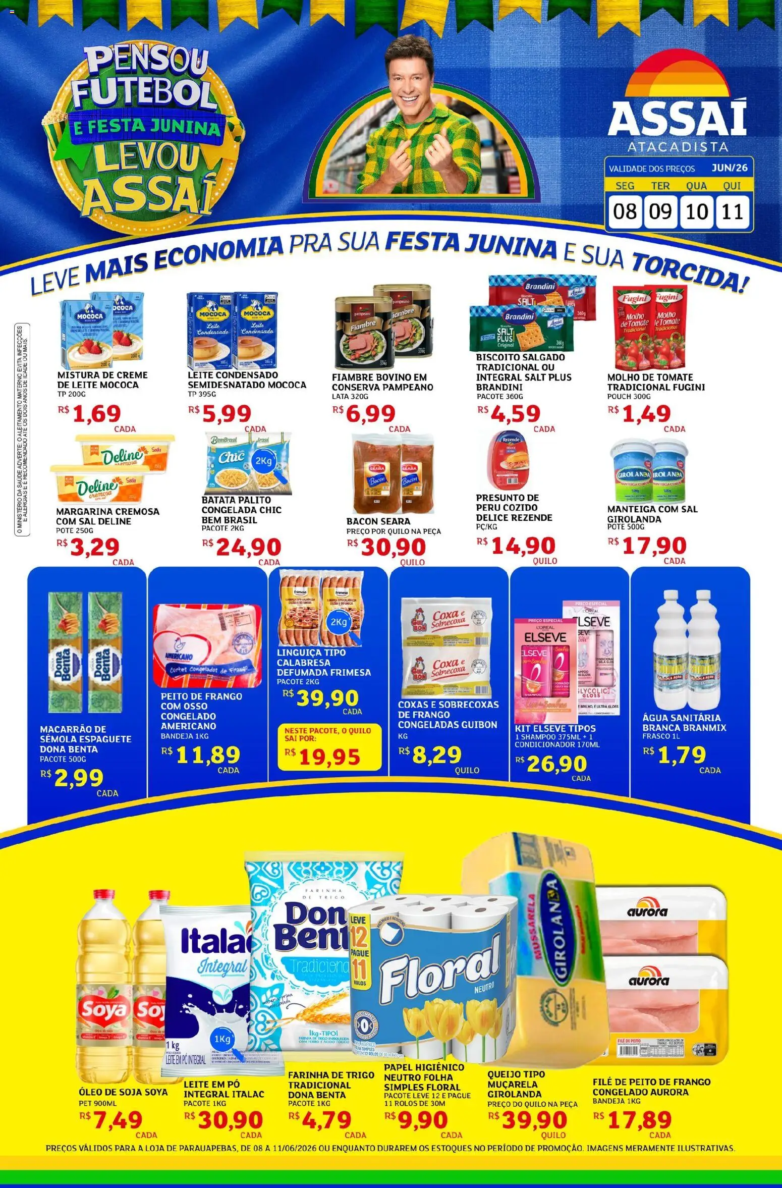 Assaí Atacadista Folheto - válido de 08.06.2026 | Página: 1 | Produtos: Shampoo, Óleo, Creme, Água sanitária