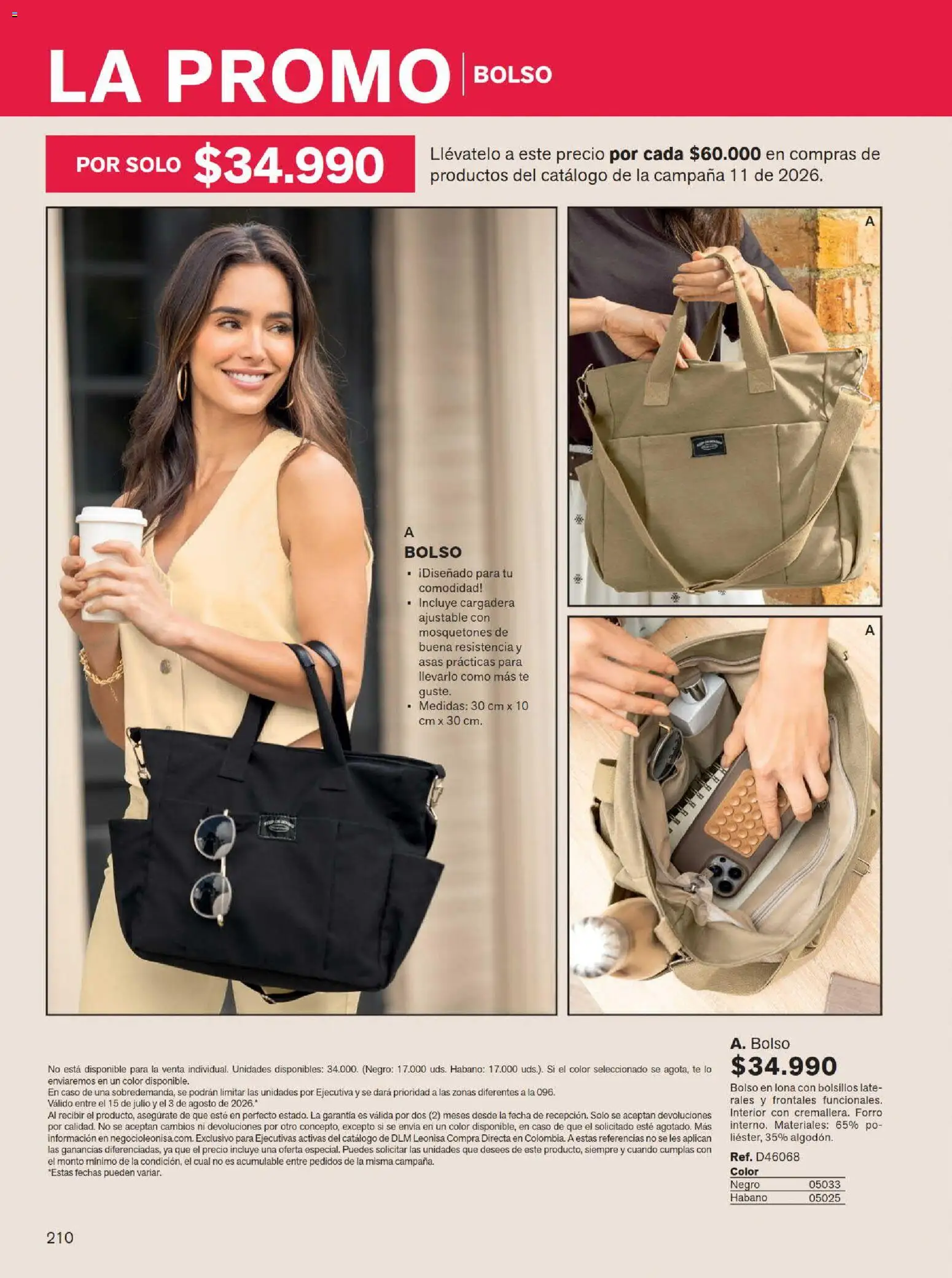 Leonisa revista - valida desde el 15/07/2026 | Página: 210 | Productos: Bolso, Té, Caso, Lona