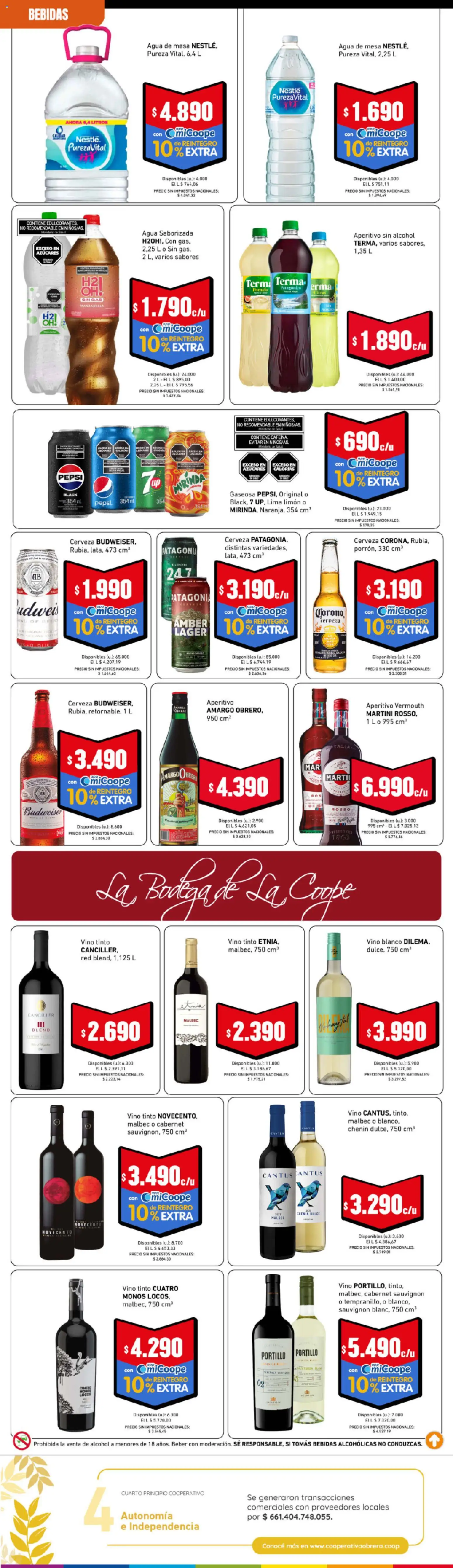 Cooperativa Obrera - Folleto │ válido desde el 24/09/2026 | Página: 5 | Productos: Vino tinto, Pepsi, Bebidas, Gaseosa