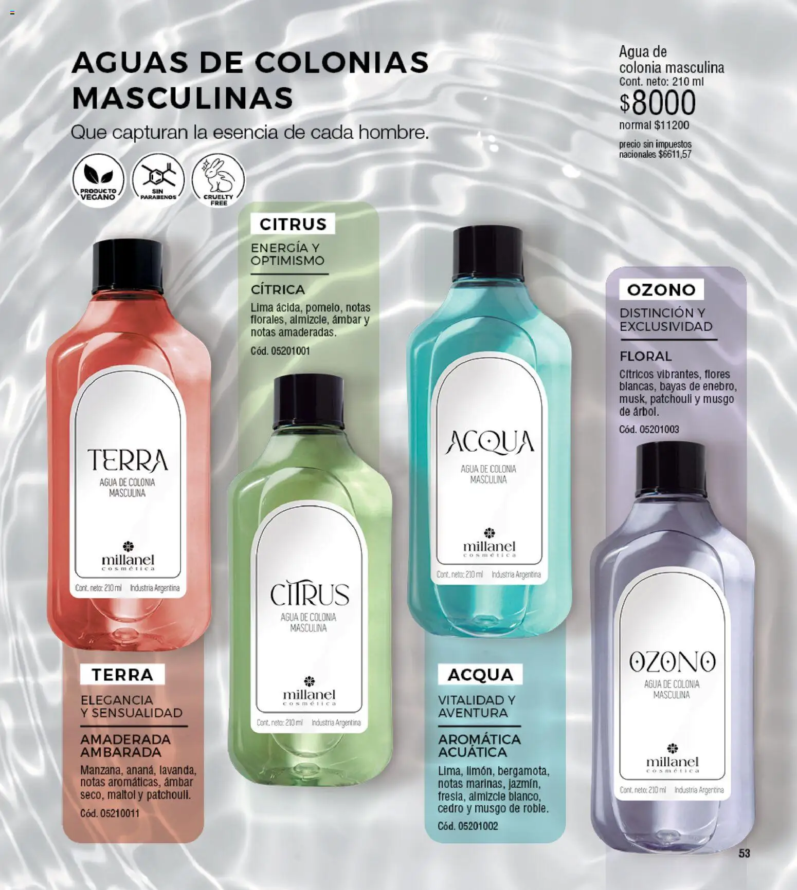 Millanel - Catálogo │ válido desde el 20/07/2026 | Página: 53 | Productos: Flores, Cítricos, Lima, Agua
