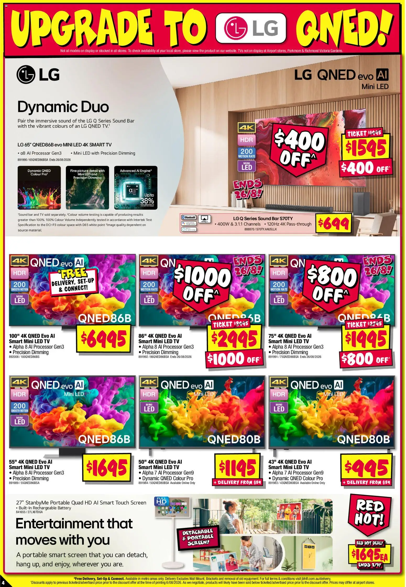 JB Hi-Fi catalogue - valid from 20/08/2026 | Page: 4 | Products: Battery, Picture, Tv, Smart tv