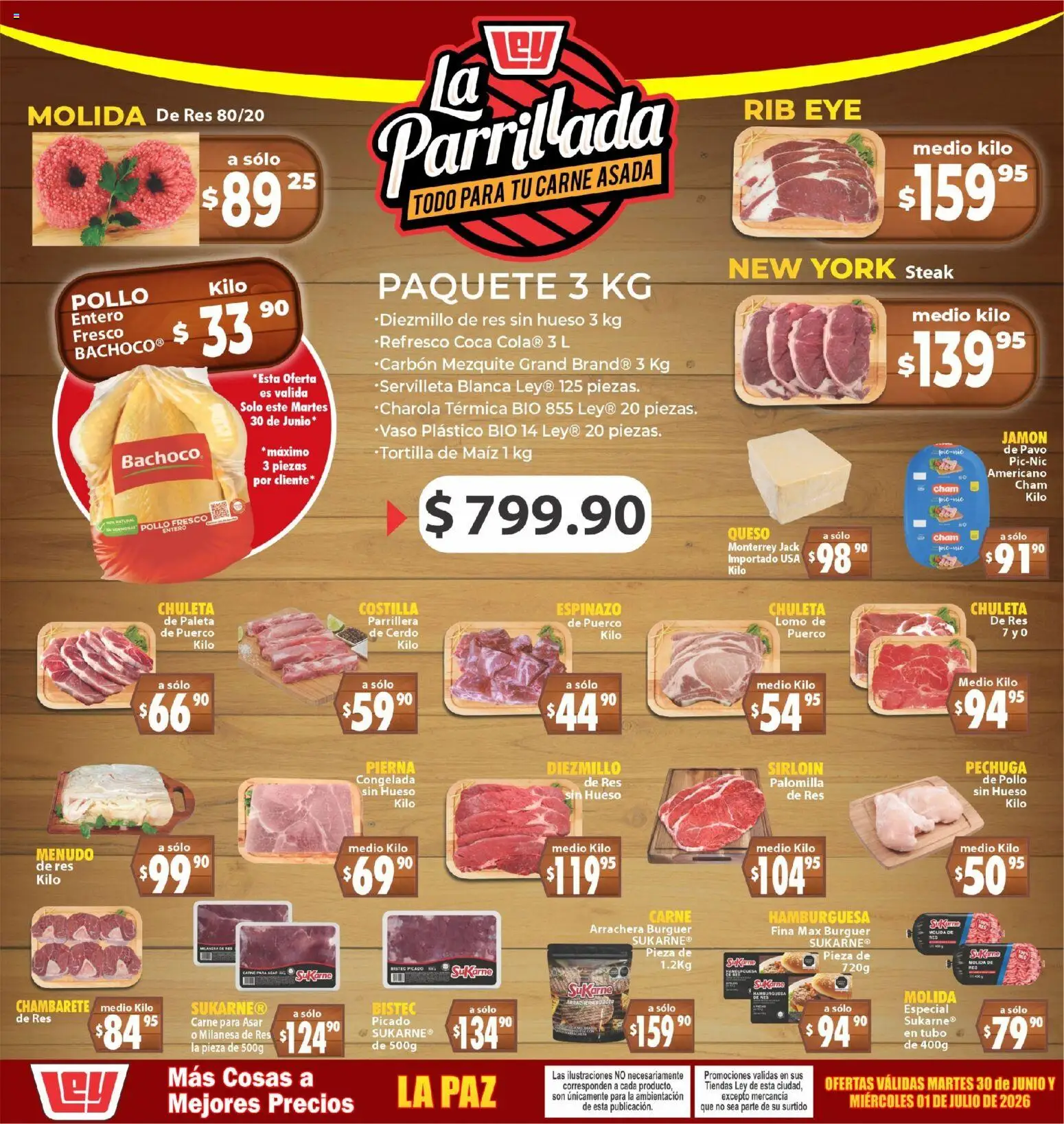 Nuevas ofertas de Casa Ley válidas en toda la República Mexicana desde el 30/06/2026. ¡Encuentra las mejores ofertas en Casa Ley folleto La parrillada! | Página: 1 | Productos: Pollo, Maíz, Queso, Res