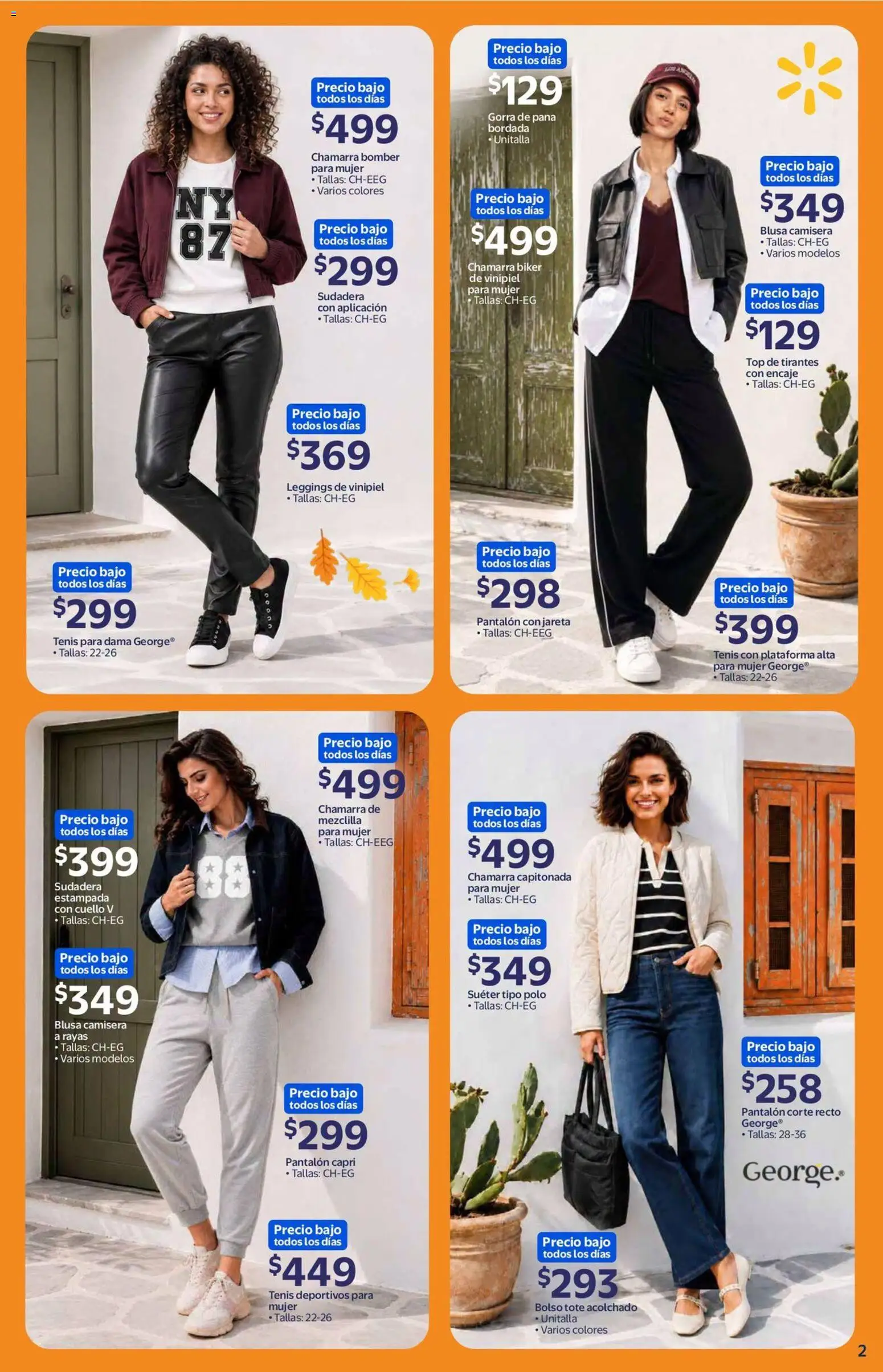 Nuevas ofertas de Walmart válidas en toda la República Mexicana desde el 18/09/2026. ¡Encuentra las mejores ofertas en Walmart folleto Colección otoño 2026! | Página: 2 | Productos: Leggings, Chamarra, Top, Tirantes