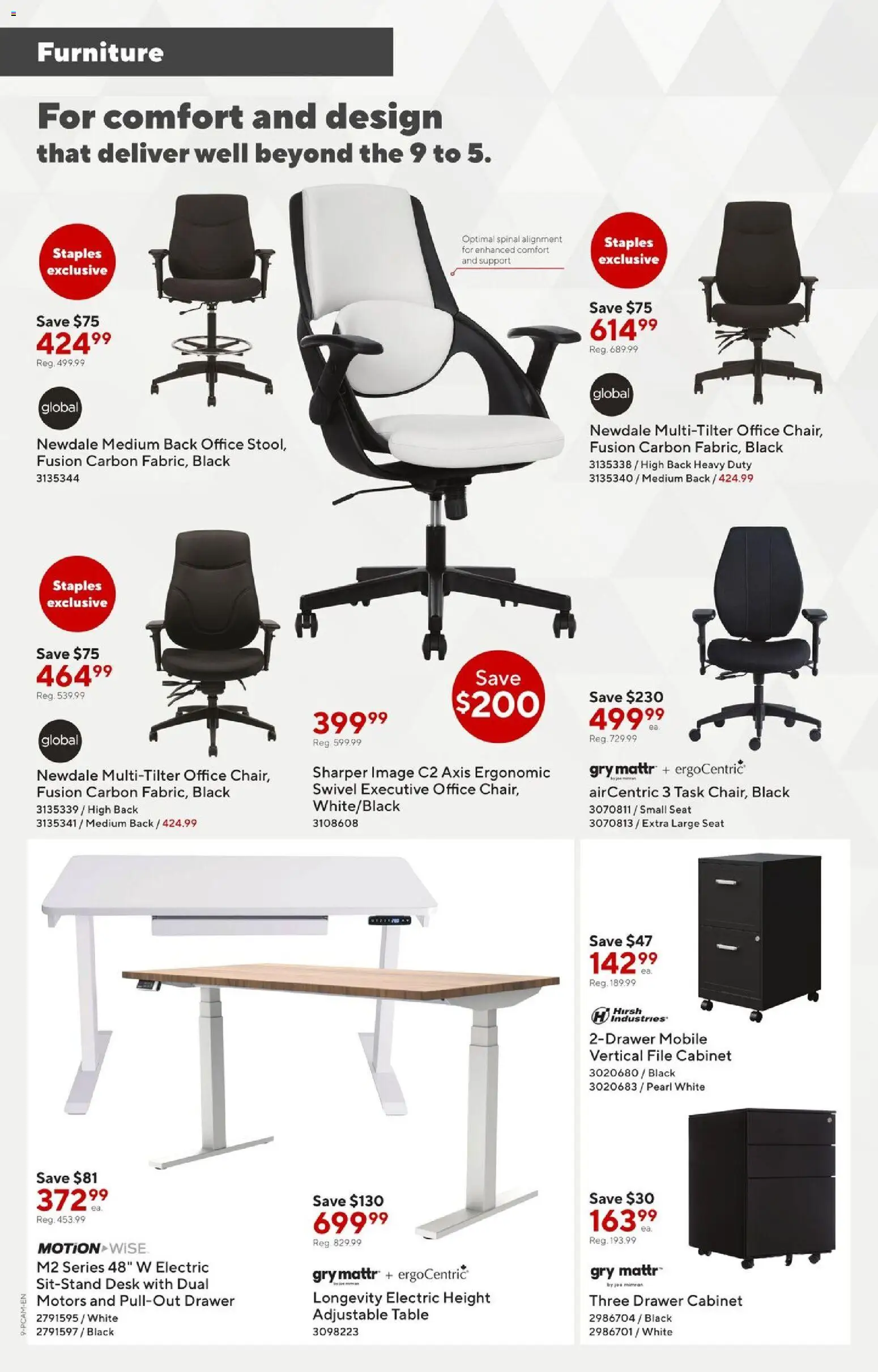 Staples flyer valid from 01.05.2026 | Page: 9 | Products: Table, Cabinet
