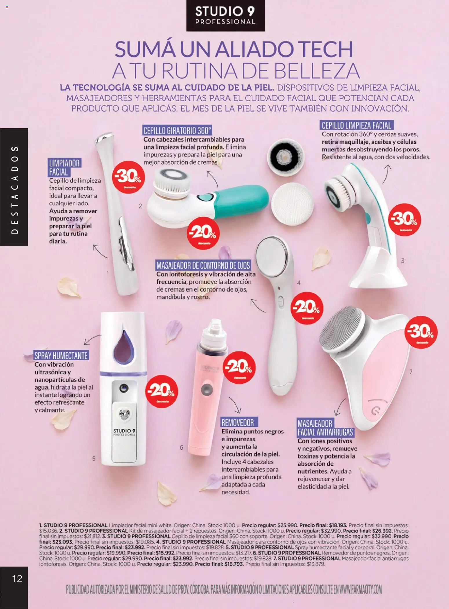 Farmacity catálogo │ válido desde el 01/09/2026 | Página: 12 | Productos: Herramientas, Contorno de ojos, Masajeador facial, Limpiador