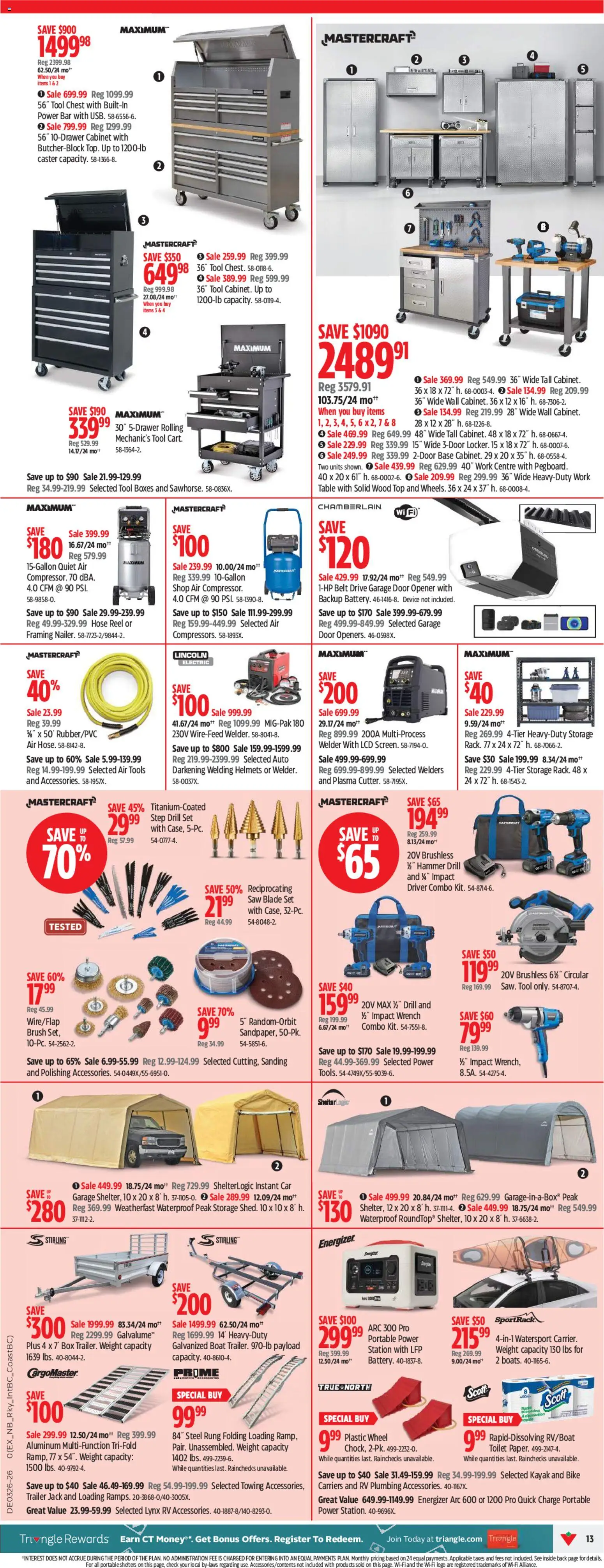 Canadian Tire flyer valid from Jun 25, 2026 | Page: 13 | Products: Belt, Brush, Table, Cabinet