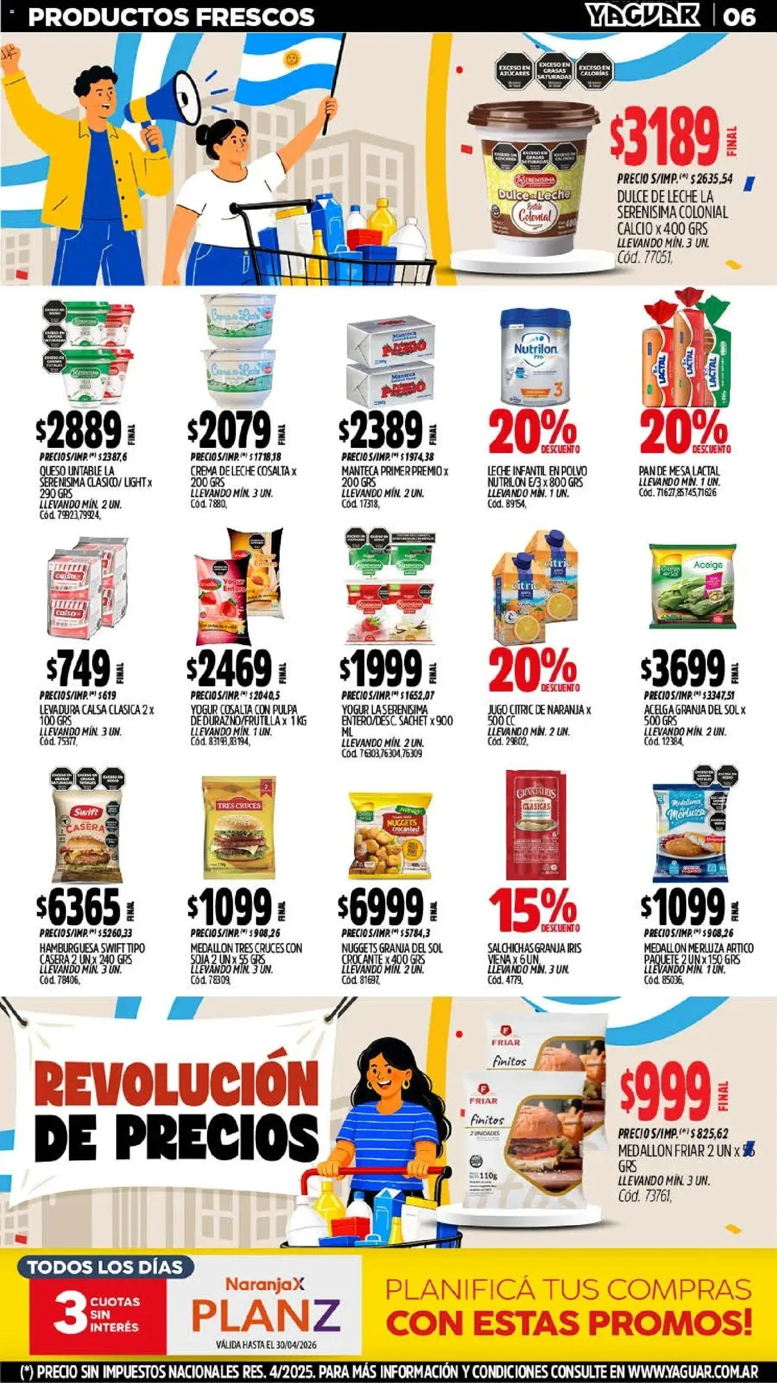 Yaguar - Oferta Semanal Salta │ válido desde el 25.05.2026 | Página: 6 | Productos: Mesa, Polvo, Manteca, Pan