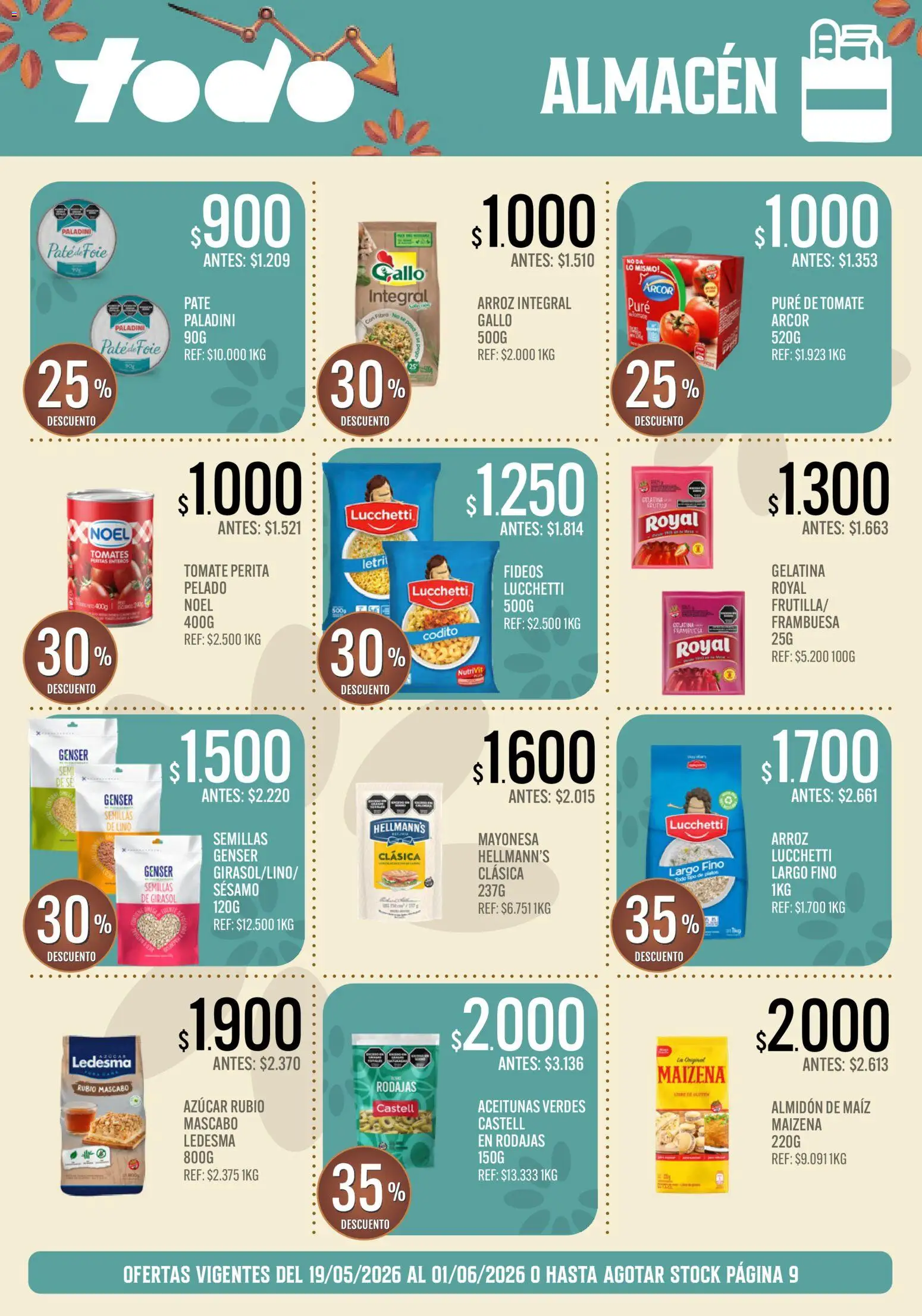 Supermercados TODO - Ofertas │ válido desde el 19.05.2026 | Página: 10 | Productos: Azucar, Mayonesa, Pure de Tomate, Arroz