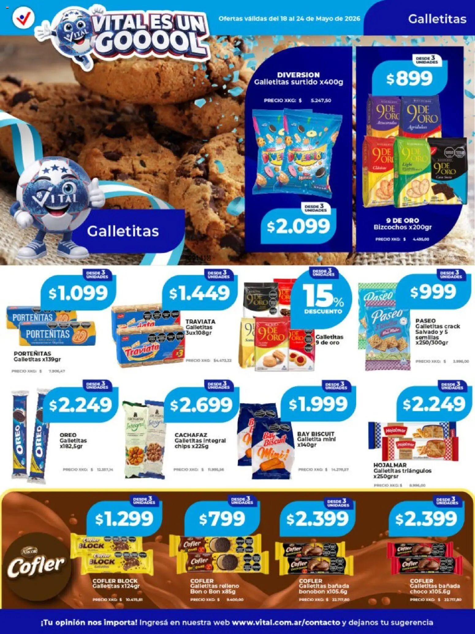 Vital - Ofertas │ válido desde el 18.05.2026 | Página: 15 | Productos: Galletitas, Semillas, Bizcochos
